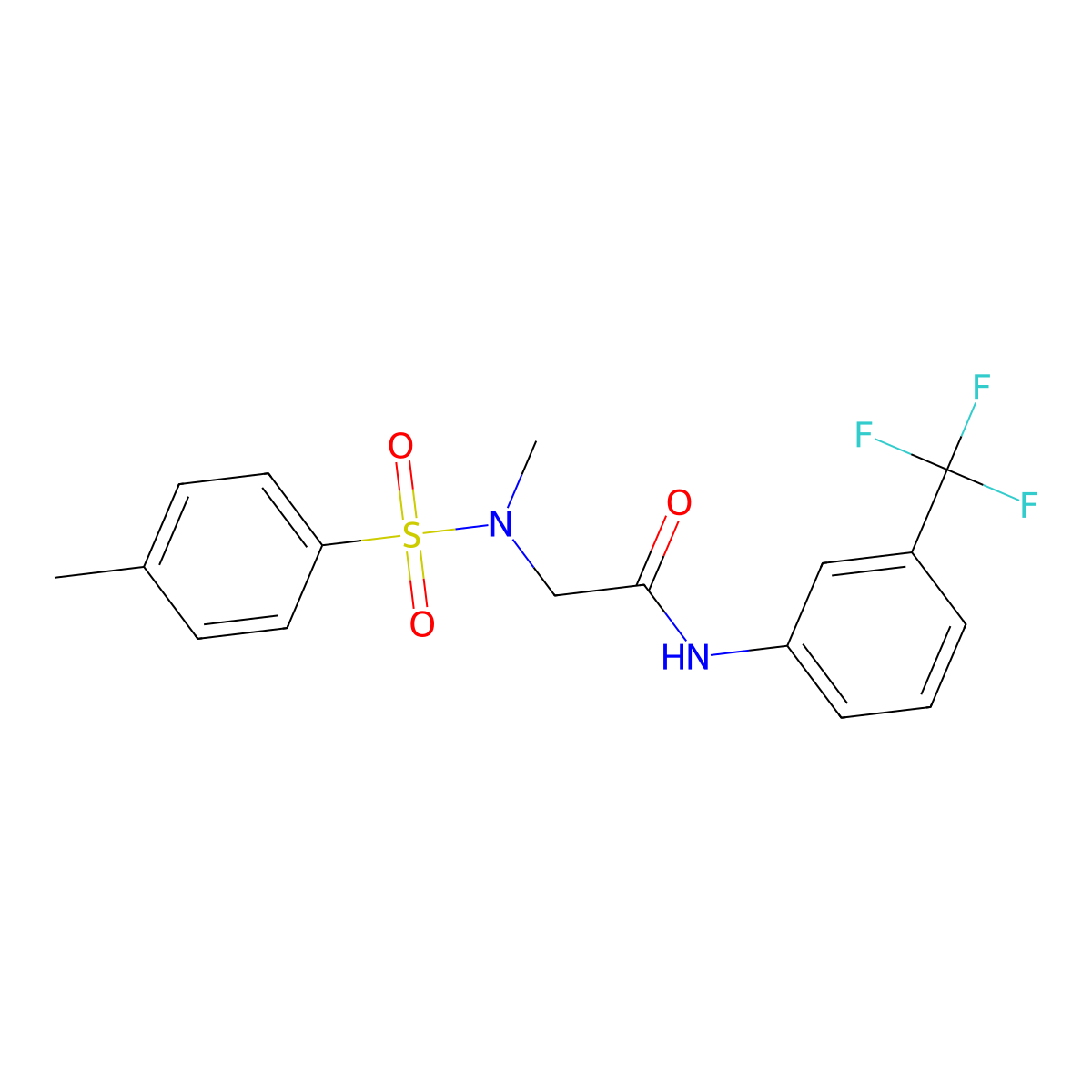 2-[methyl-(4-methylphenyl)sulfonylamino]-N-[3-(trifluoromethyl)phenyl]acetamide molecular structure, CAS 428845-25-4