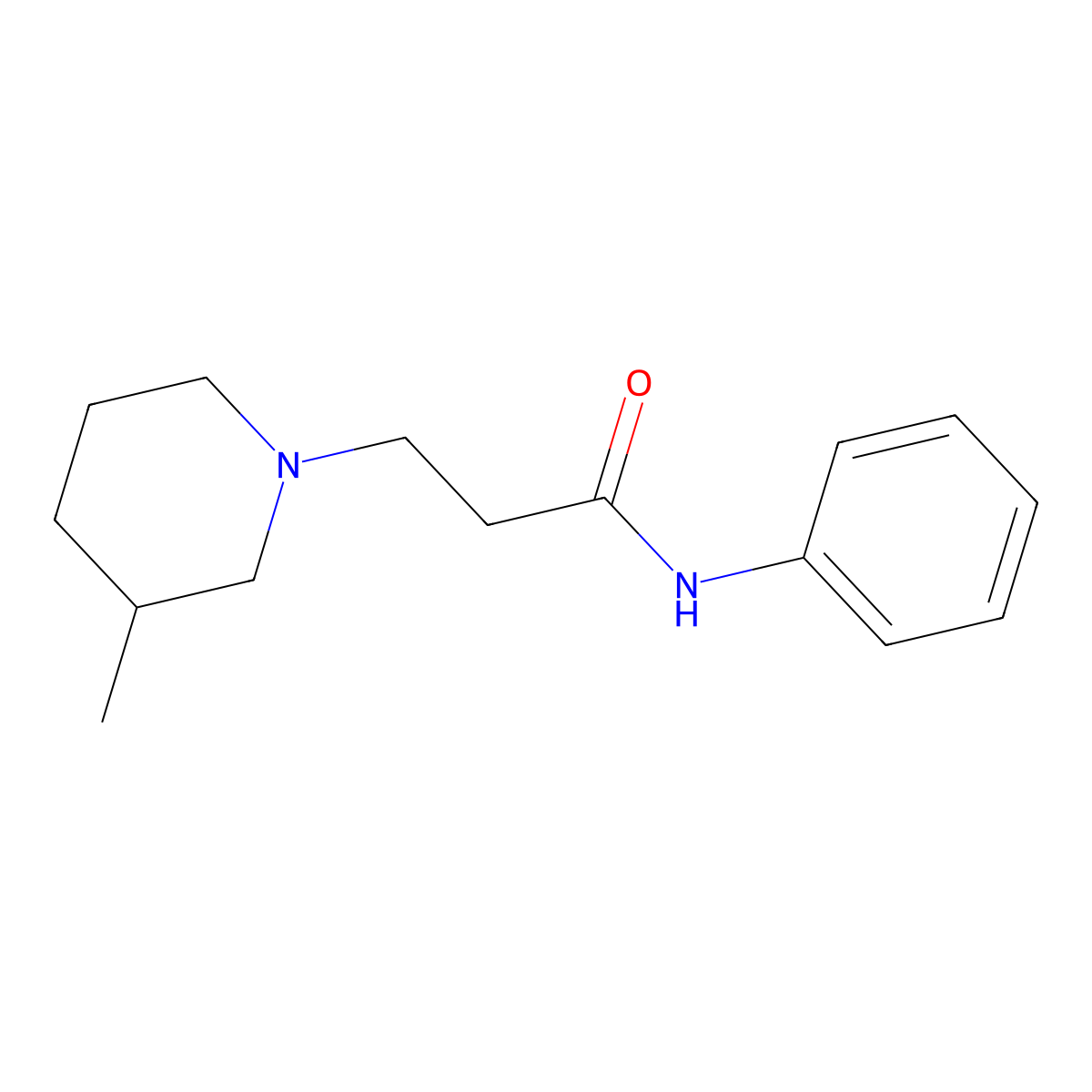 3-(3-methylpiperidin-1-yl)-N-phenylpropanamide molecular structure, CAS 428845-29-8