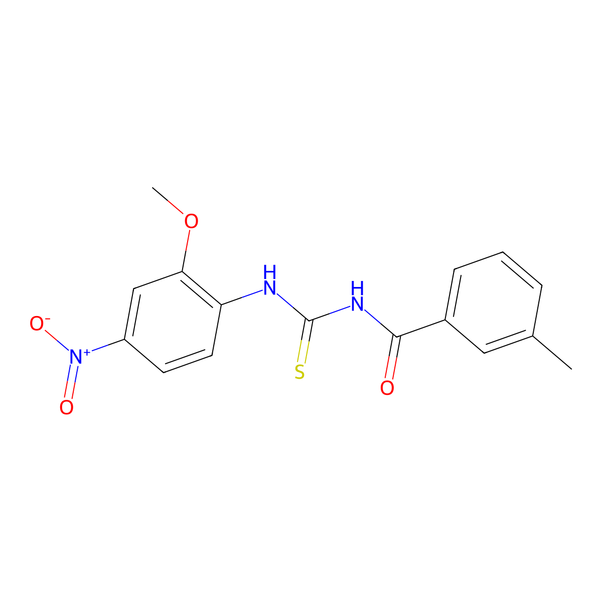 N-[(2-methoxy-4-nitrophenyl)carbamothioyl]-3-methylbenzamide molecular structure, CAS 428845-33-4