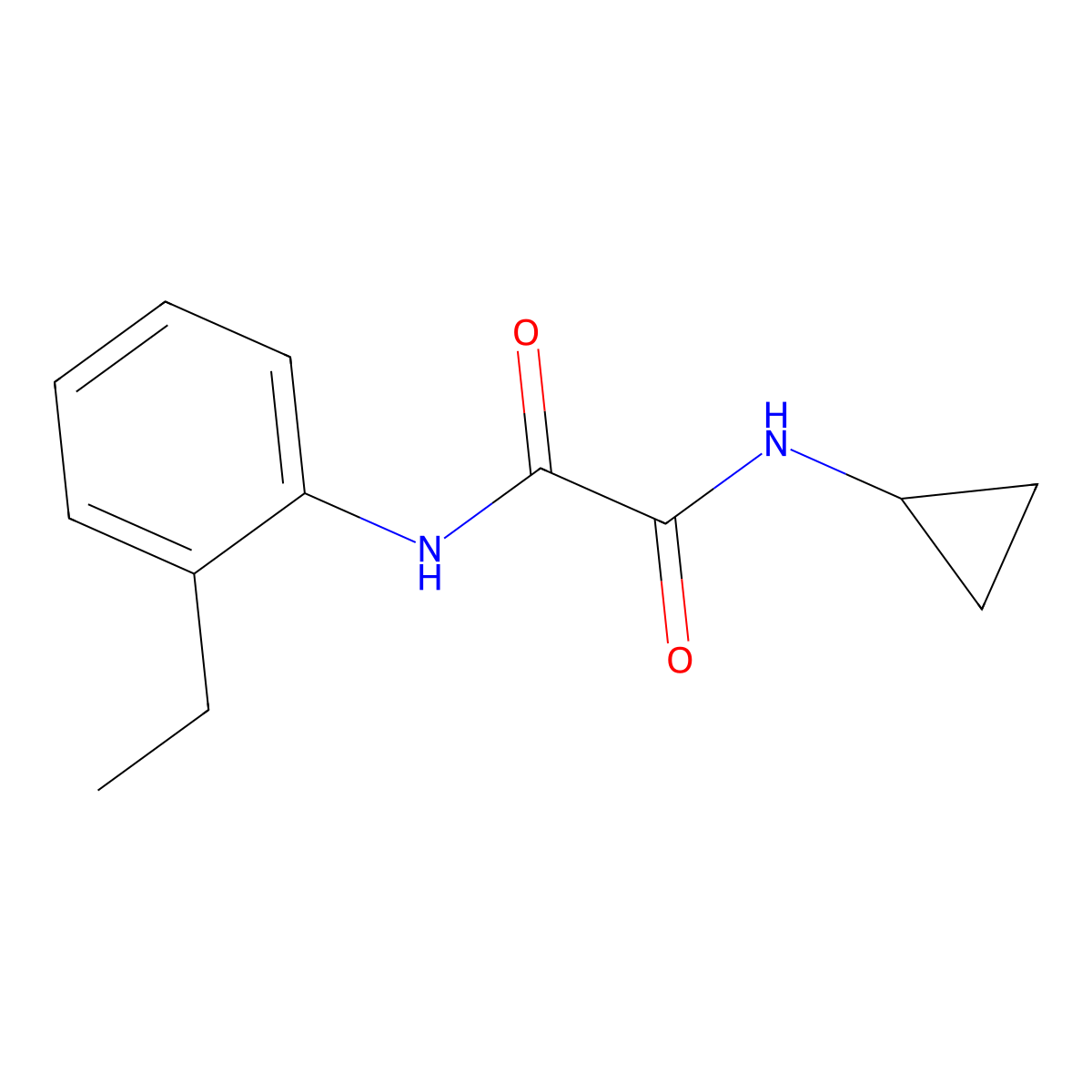 N-cyclopropyl-N'-(2-ethylphenyl)oxamide molecular structure, CAS 428845-34-5