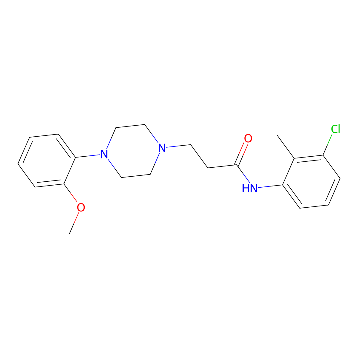 N-(3-chloro-2-methylphenyl)-3-[4-(2-methoxyphenyl)piperazin-1-yl]propanamide molecular structure, CAS 428845-41-4