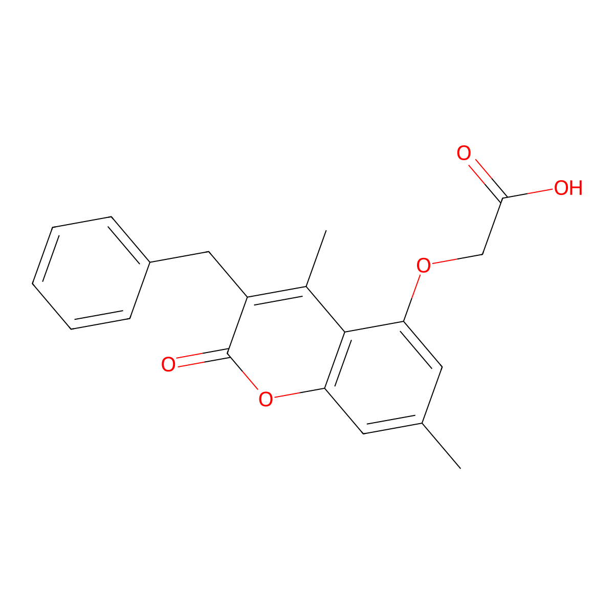 2-[(3-benzyl-4,7-dimethyl-2-oxo-2H-chromen-5-yl)oxy]acetic acid molecular structure, CAS 428845-48-1