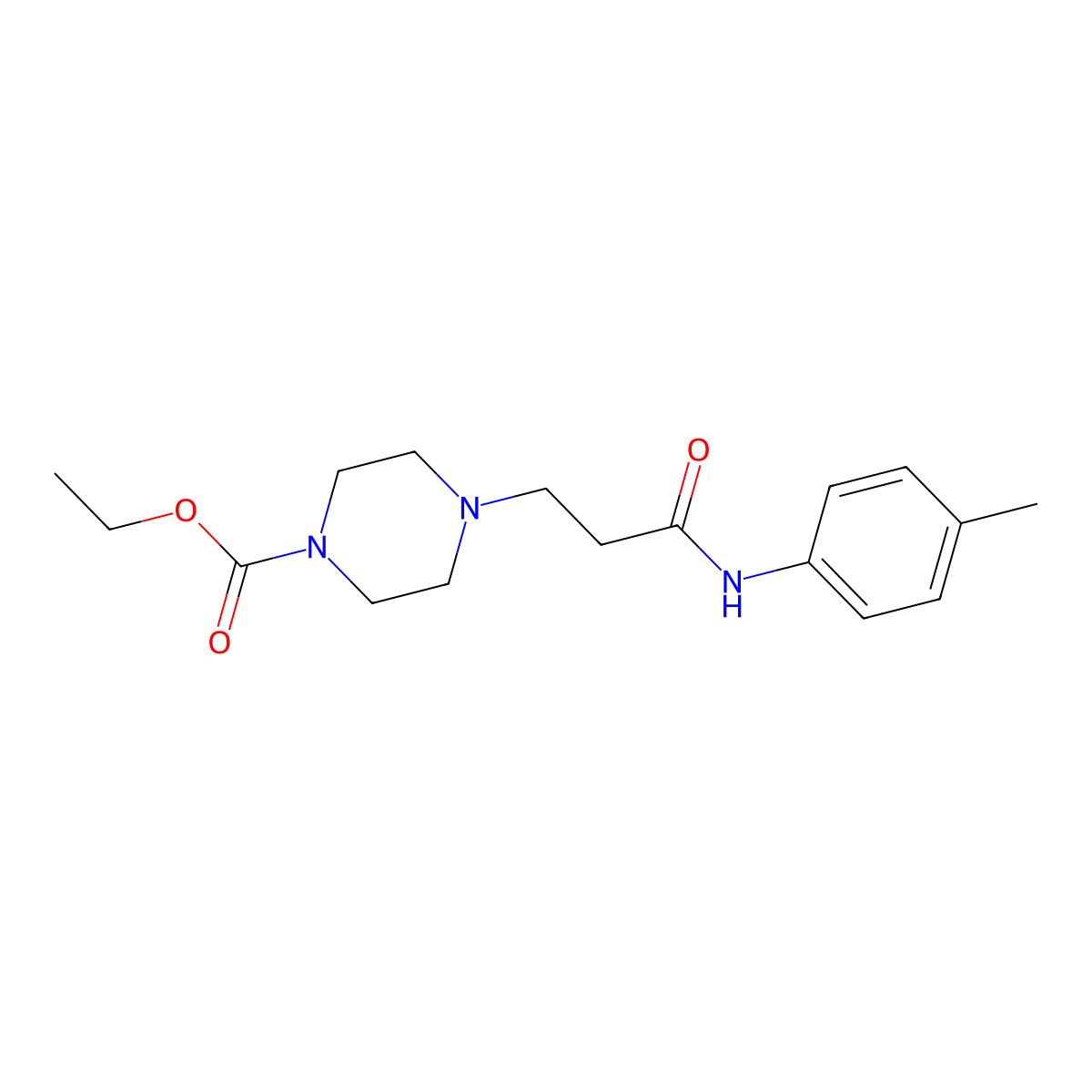 Ethyl 4-[3-(4-methylanilino)-3-oxopropyl]piperazine-1-carboxylate molecular structure, CAS 428845-53-8