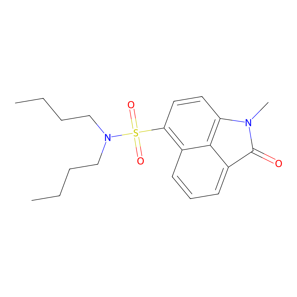 N,N-dibutyl-1-methyl-2-oxo-1,2-dihydrobenzo[cd]indole-6-sulfonamide molecular structure, CAS 428845-60-7
