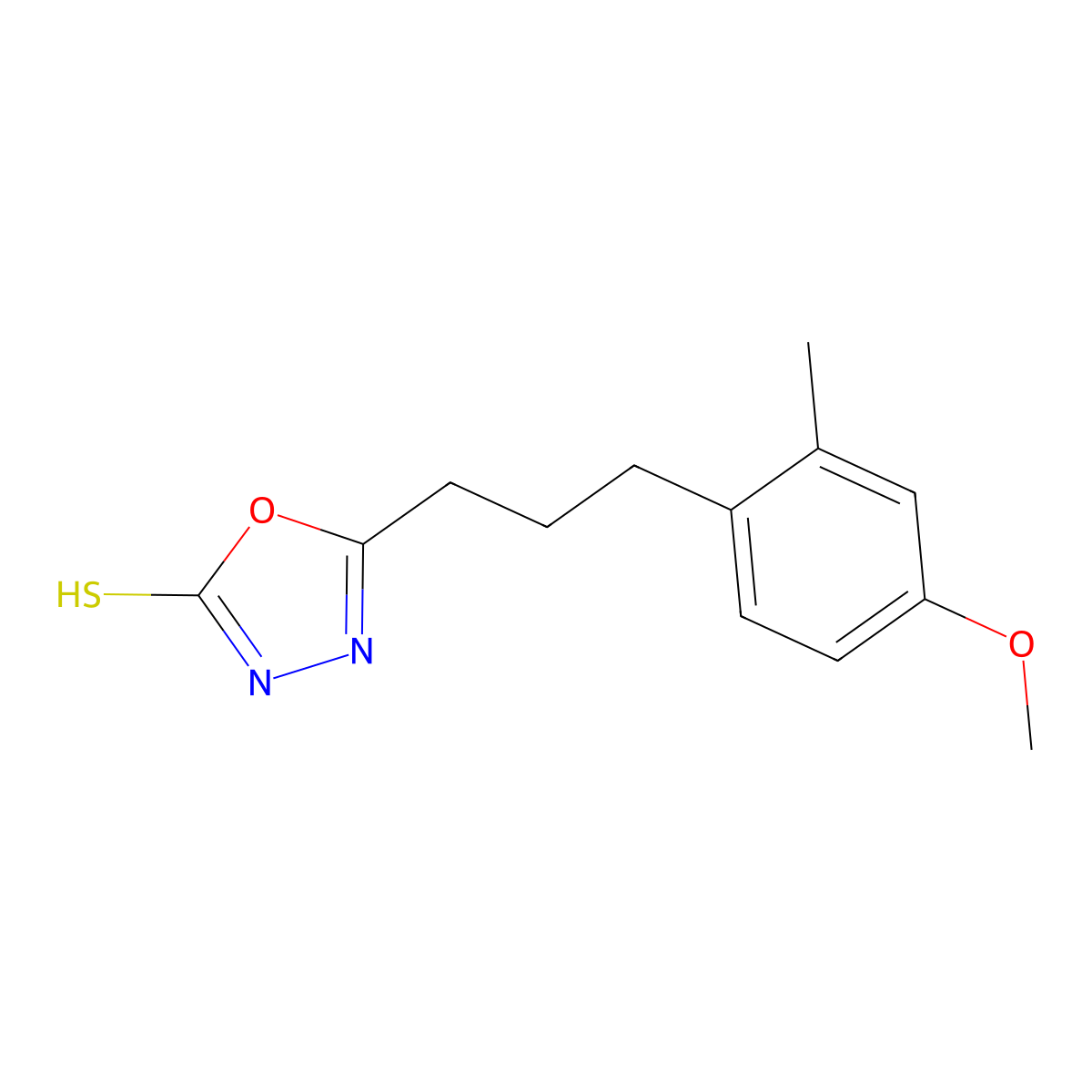 5-[3-(4-Methoxy-2-methylphenyl)propyl]-1,3,4-oxadiazole-2-thiol molecular structure, CAS 428845-66-3