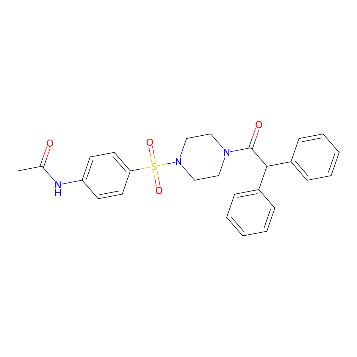 N-[4-[4-(2,2-diphenylacetyl)piperazin-1-yl]sulfonylphenyl]acetamide molecular structure, CAS 428845-68-5