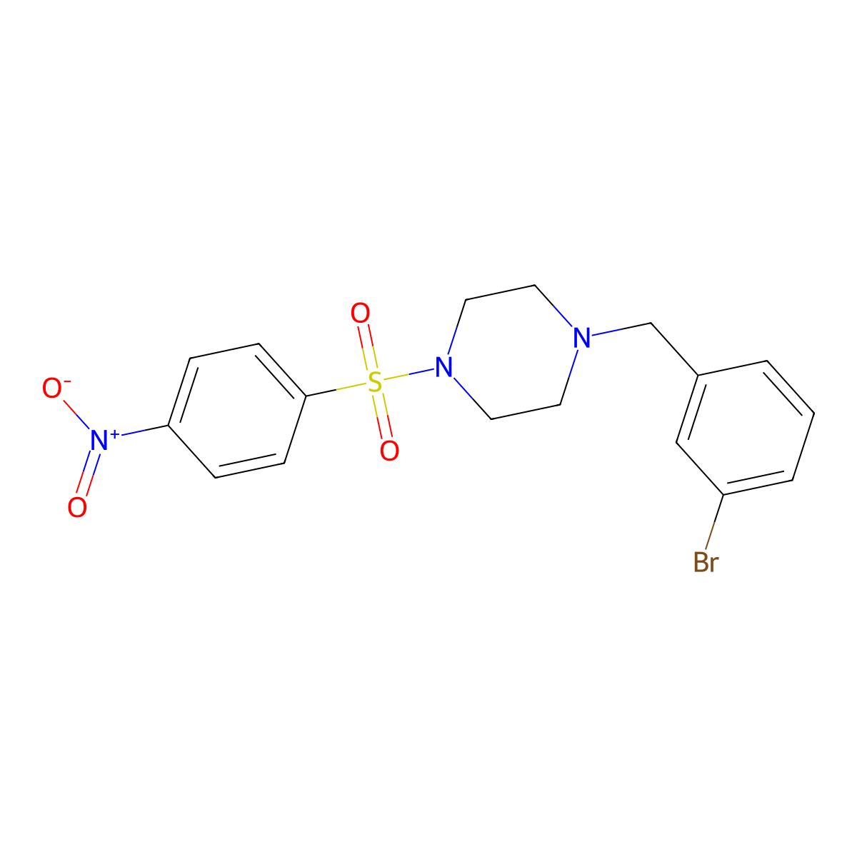 1-[(3-Bromophenyl)methyl]-4-(4-nitrophenyl)sulfonylpiperazine molecular structure, CAS 428845-87-8