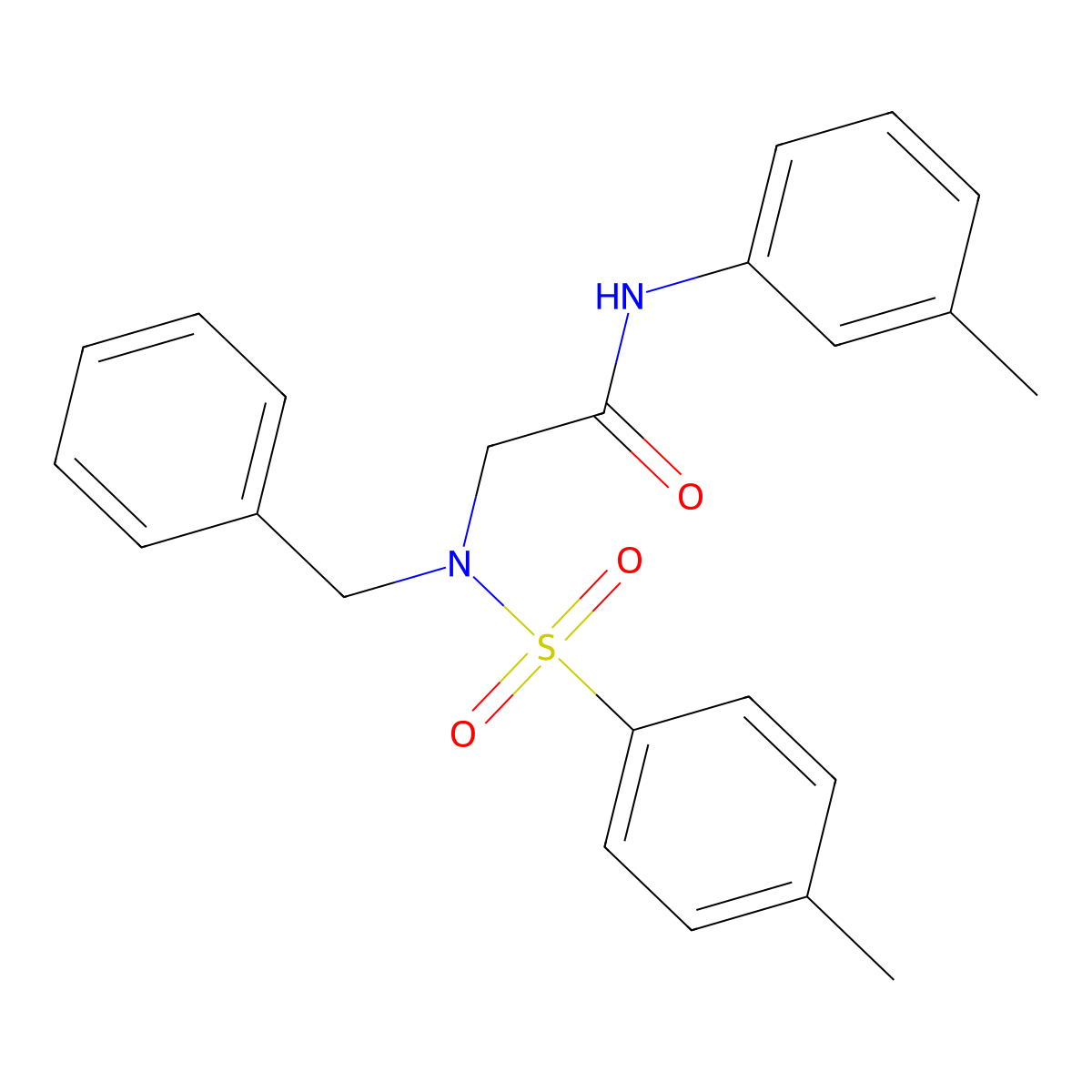 2-[benzyl-(4-methylphenyl)sulfonylamino]-N-(3-methylphenyl)acetamide molecular structure, CAS 428845-91-4