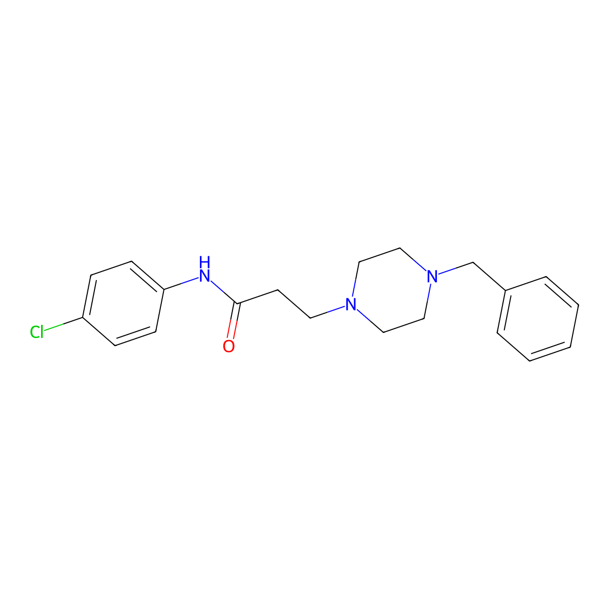 3-(4-benzylpiperazin-1-yl)-N-(4-chlorophenyl)propanamide molecular structure, CAS 428846-01-9