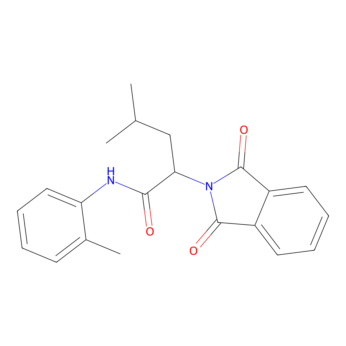 2-(1,3-dioxo-1,3-dihydro-2H-isoindol-2-yl)-4-methyl-N-(2-methylphenyl)pentanamide molecular structure, CAS 428846-08-6