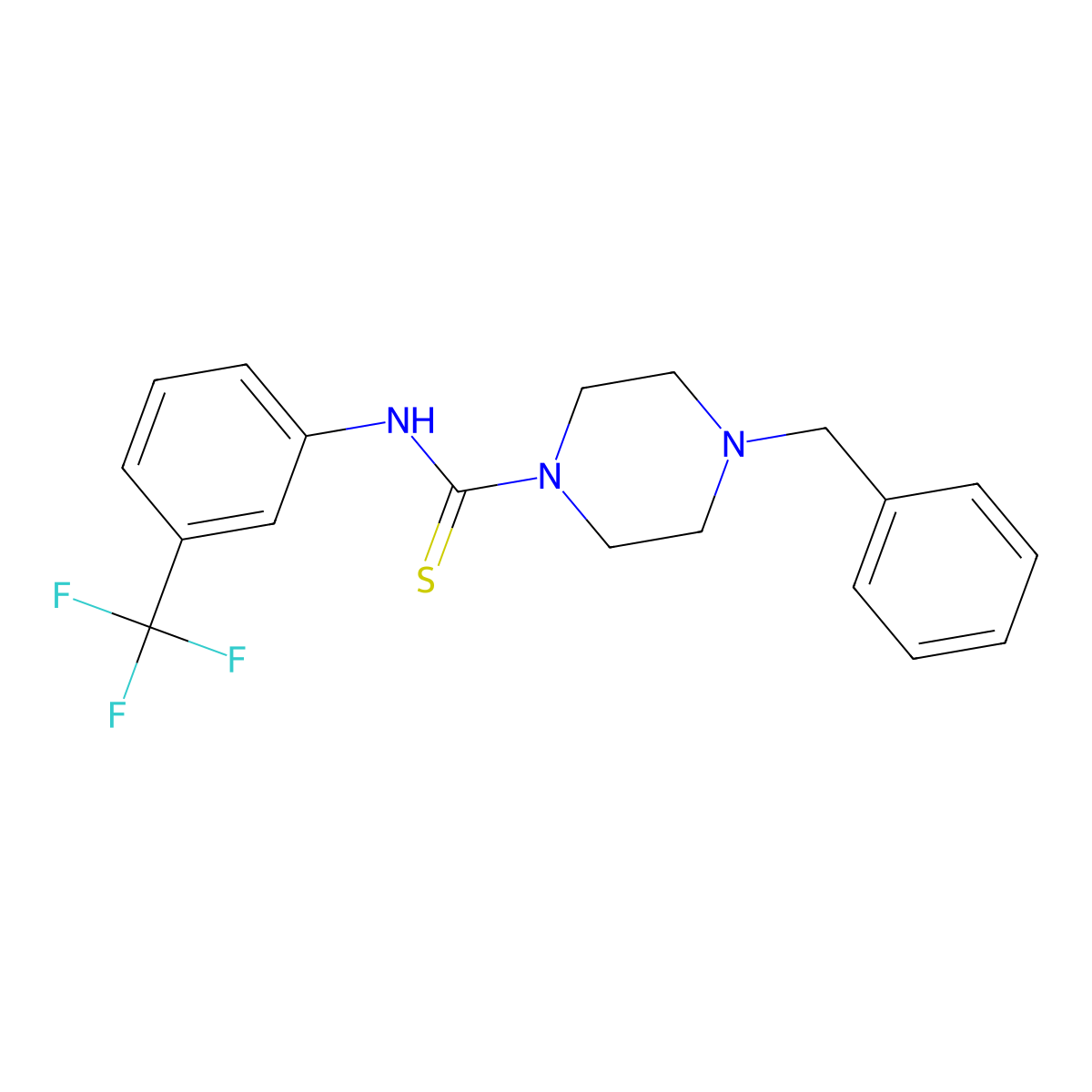 4-benzyl-N-[3-(trifluoromethyl)phenyl]piperazine-1-carbothioamide molecular structure, CAS 428846-12-2