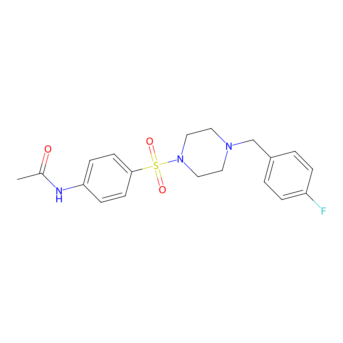 N-[4-[4-[(4-fluorophenyl)methyl]piperazin-1-yl]sulfonylphenyl]acetamide molecular structure, CAS 428846-13-3