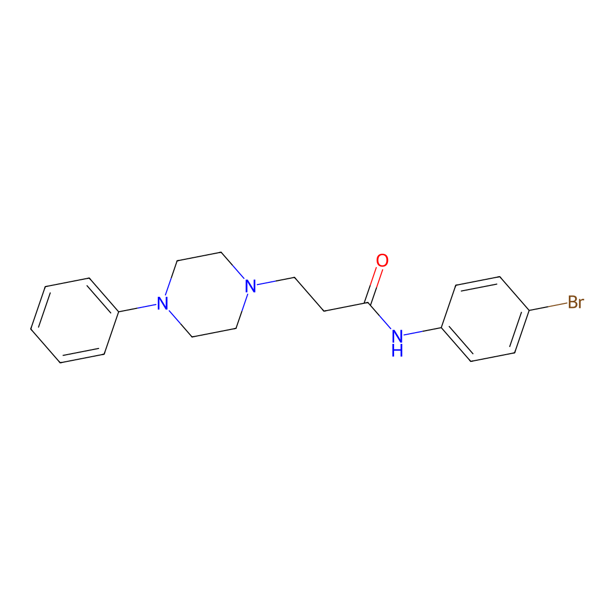 N-(4-bromophenyl)-3-(4-phenylpiperazin-1-yl)propanamide molecular structure, CAS 428846-18-8