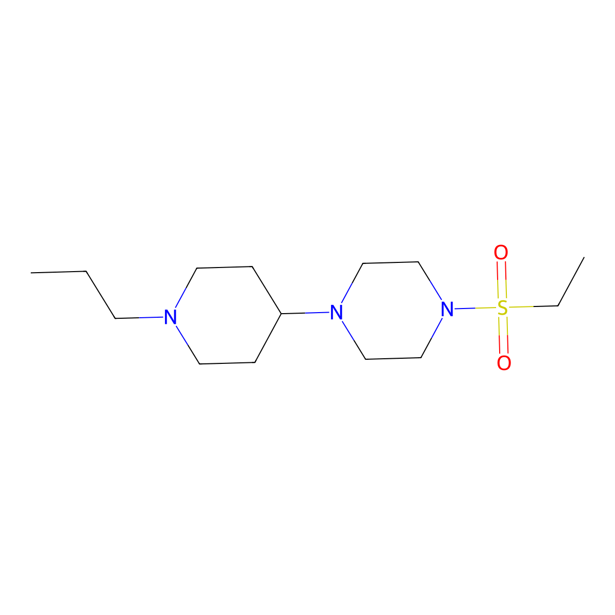 1-Ethylsulfonyl-4-(1-propylpiperidin-4-yl)piperazine molecular structure, CAS 428846-40-6