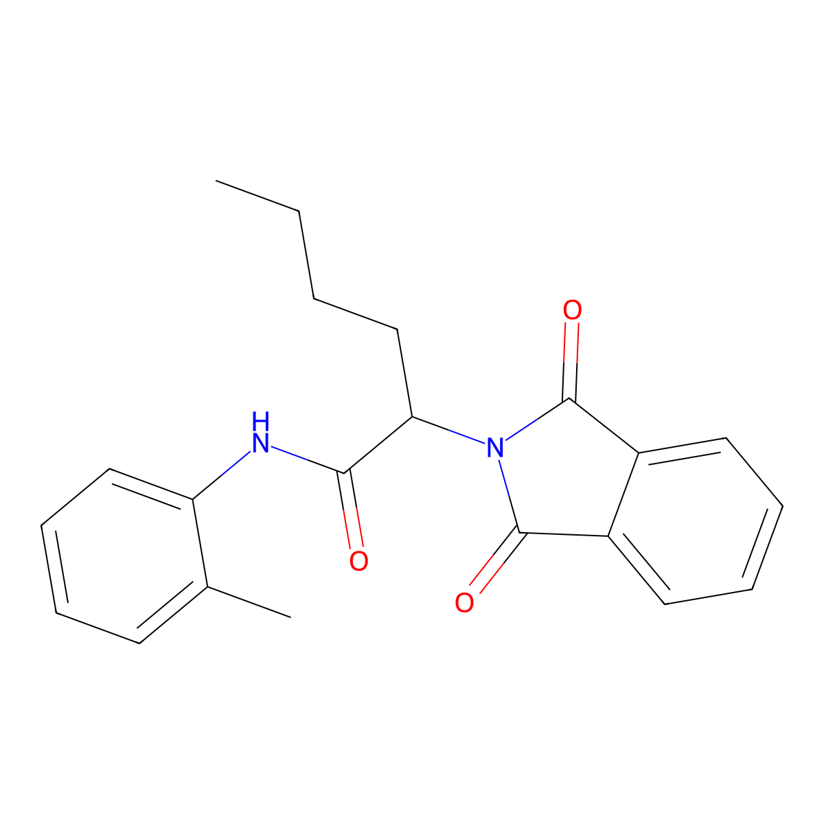 2-(1,3-dioxoisoindol-2-yl)-N-(2-methylphenyl)hexanamide molecular structure, CAS 428846-49-5