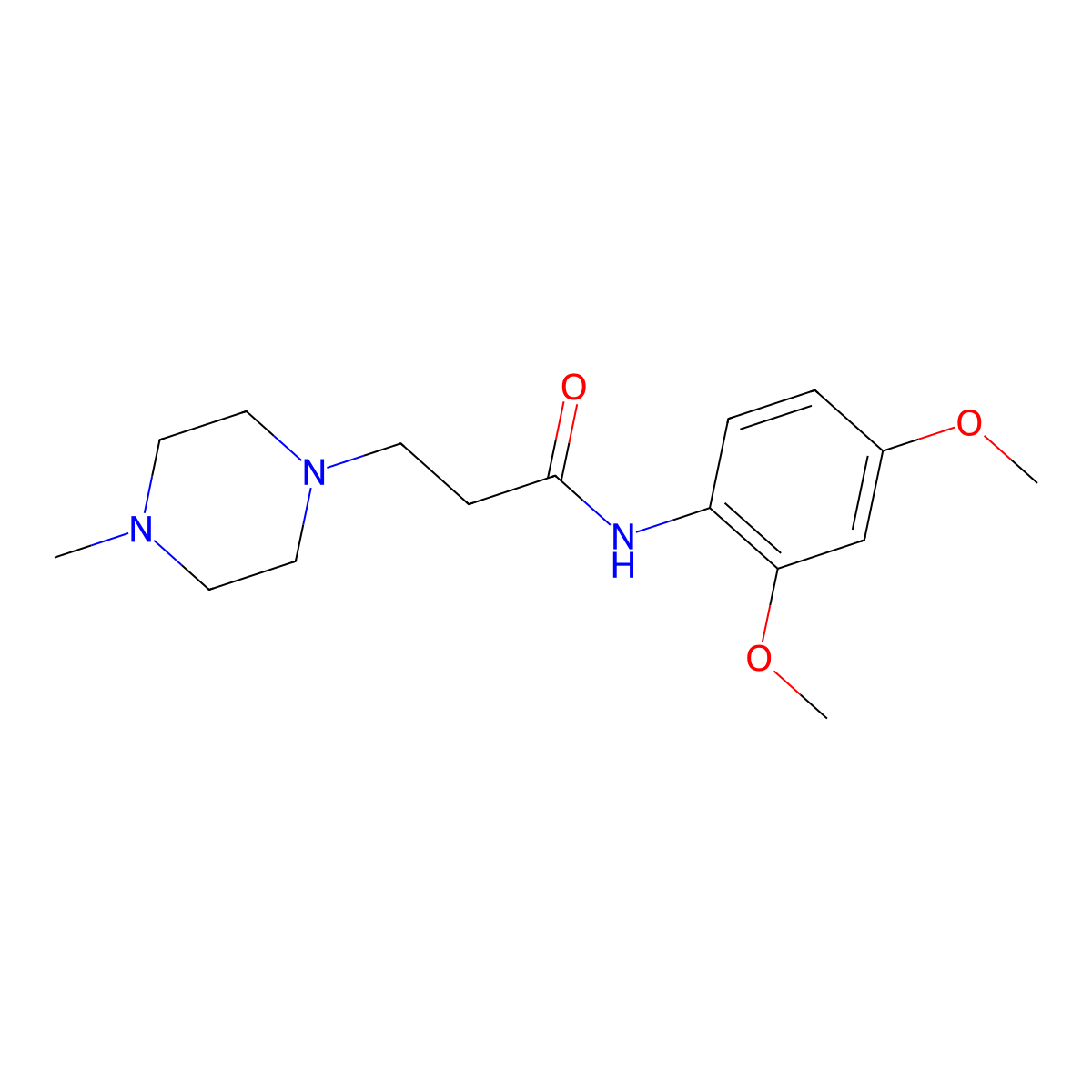 N-(2,4-dimethoxyphenyl)-3-(4-methylpiperazin-1-yl)propanamide molecular structure, CAS 428846-55-3