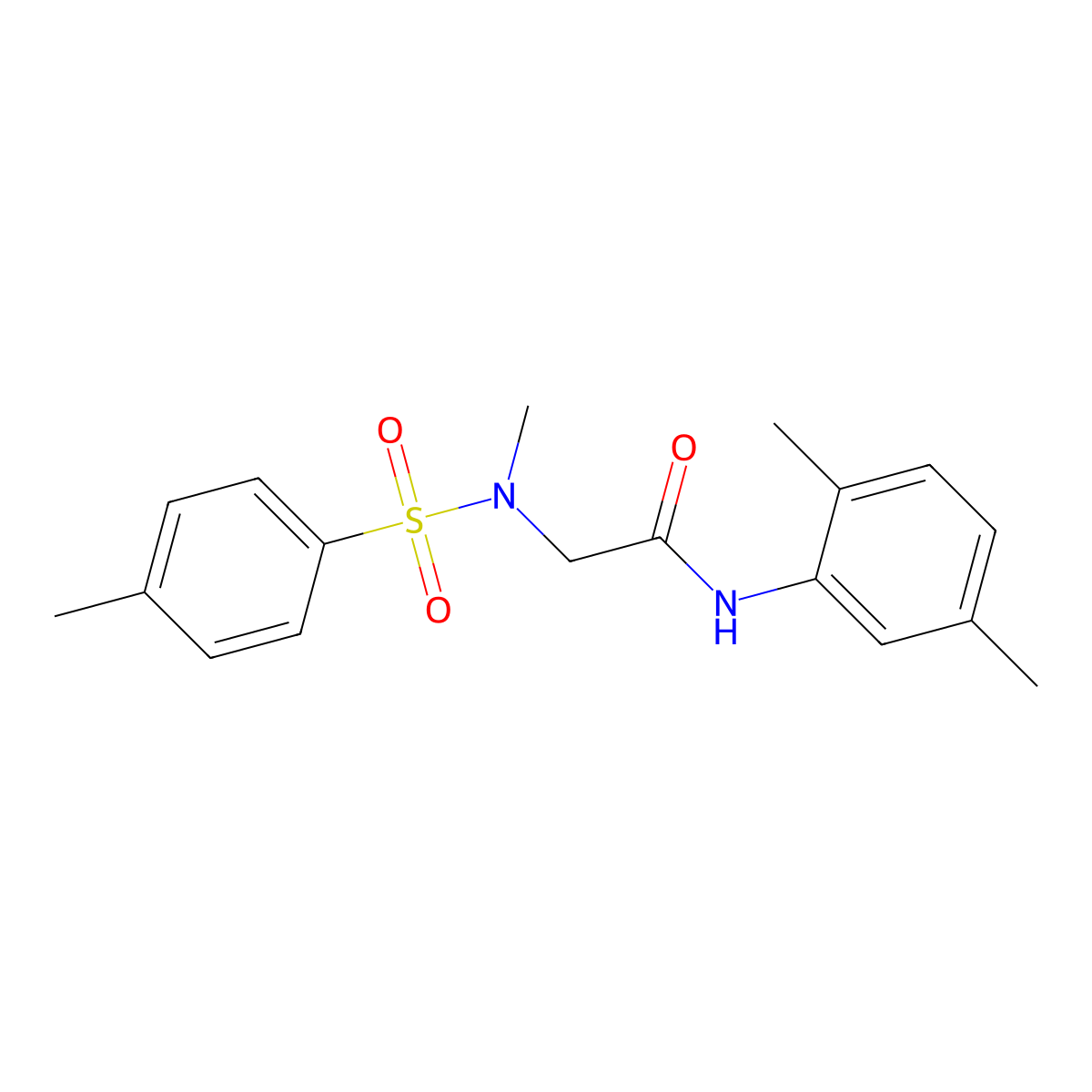 N-(2,5-dimethylphenyl)-2-[methyl-(4-methylphenyl)sulfonylamino]acetamide molecular structure, CAS 428846-62-2