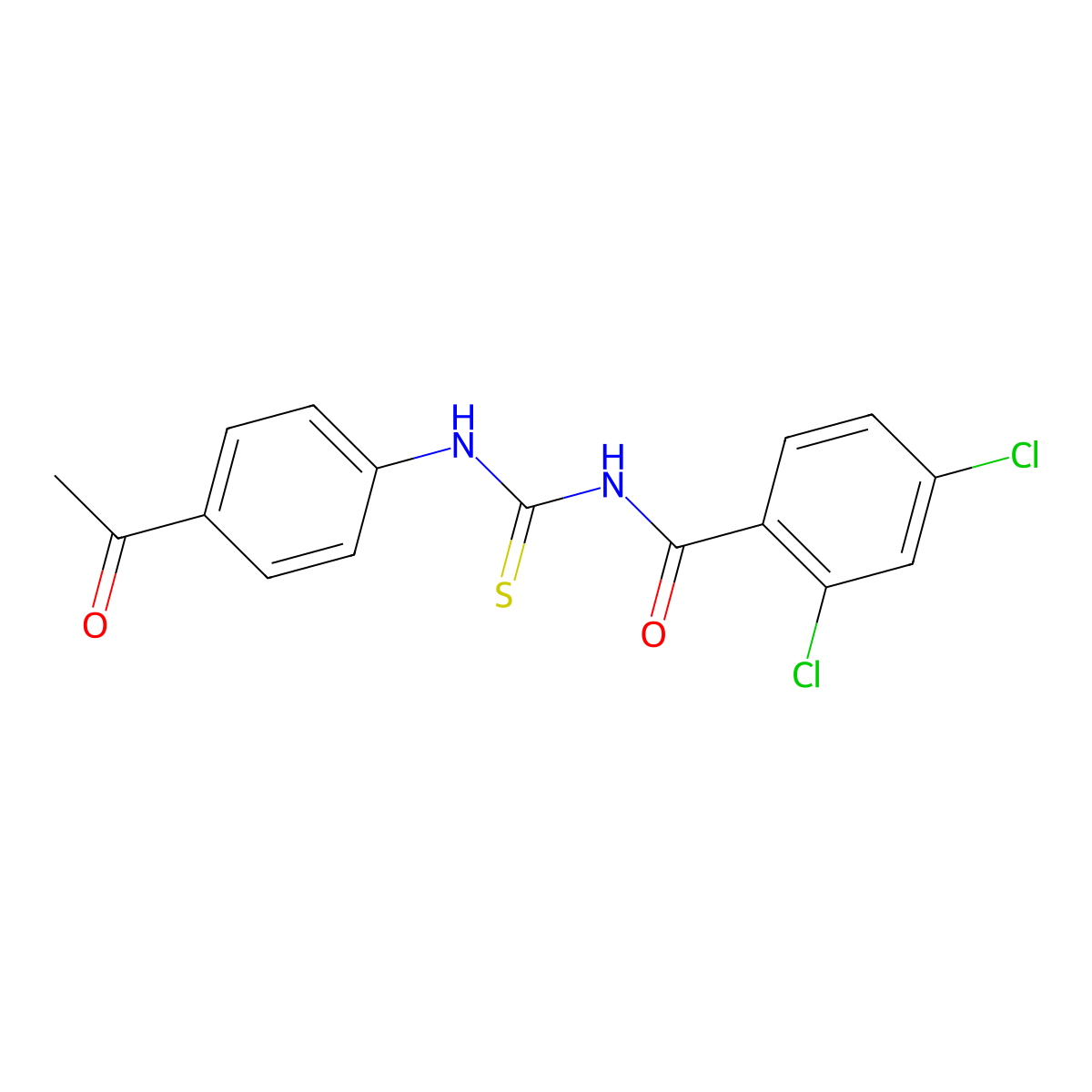 N-[(4-acetylphenyl)carbamothioyl]-2,4-dichlorobenzamide molecular structure, CAS 428846-88-2