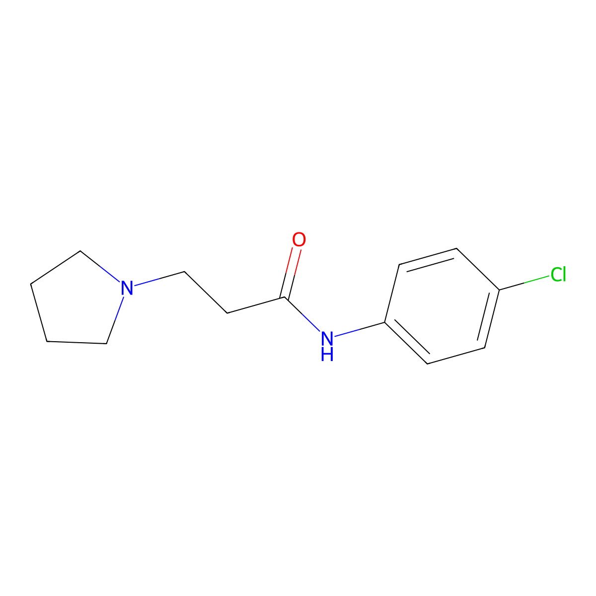N-(4-chlorophenyl)-3-pyrrolidin-1-ylpropanamide molecular structure, CAS 428846-89-3
