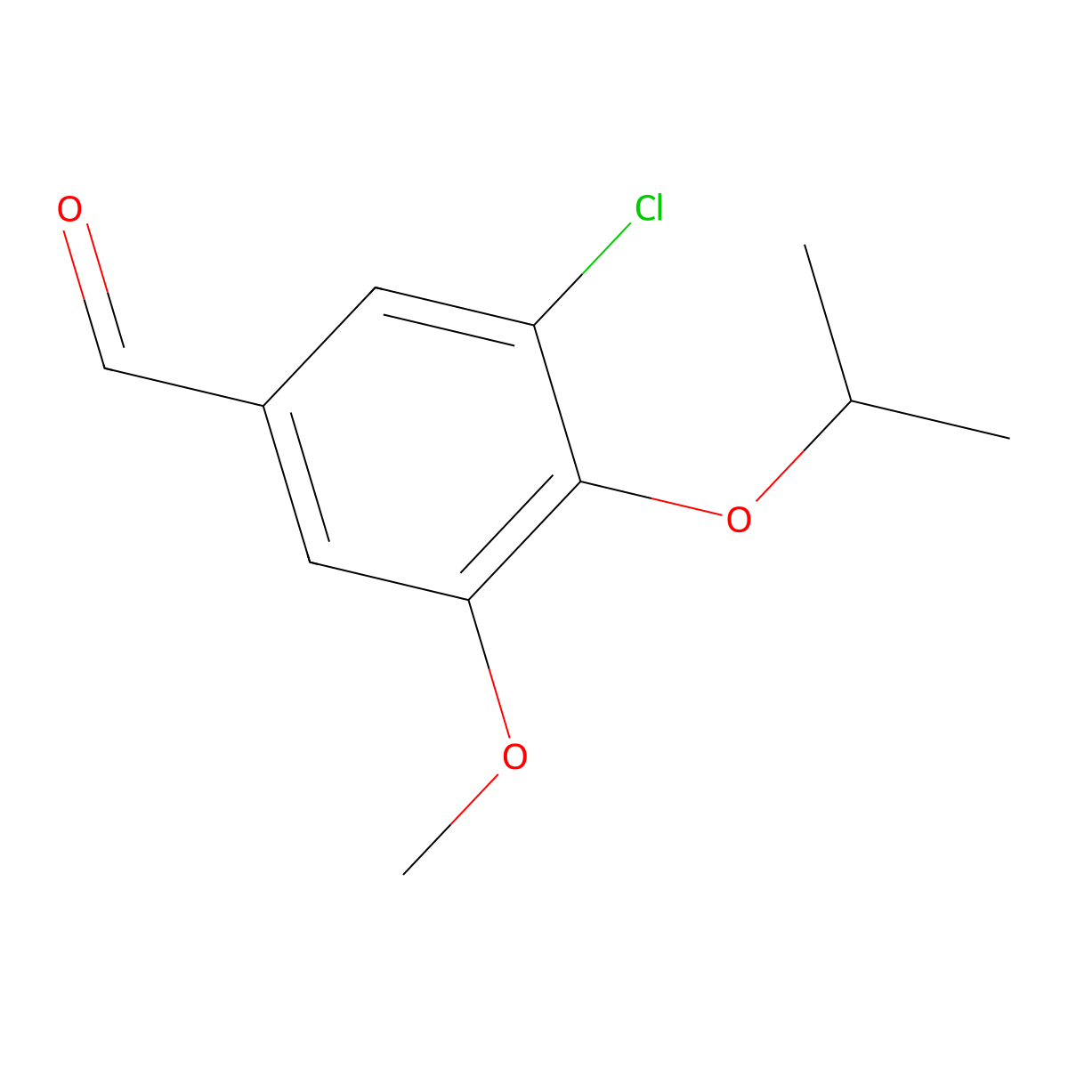 3-Chloro-5-methoxy-4-(propan-2-yloxy)benzaldehyde molecular structure, CAS 428847-03-4
