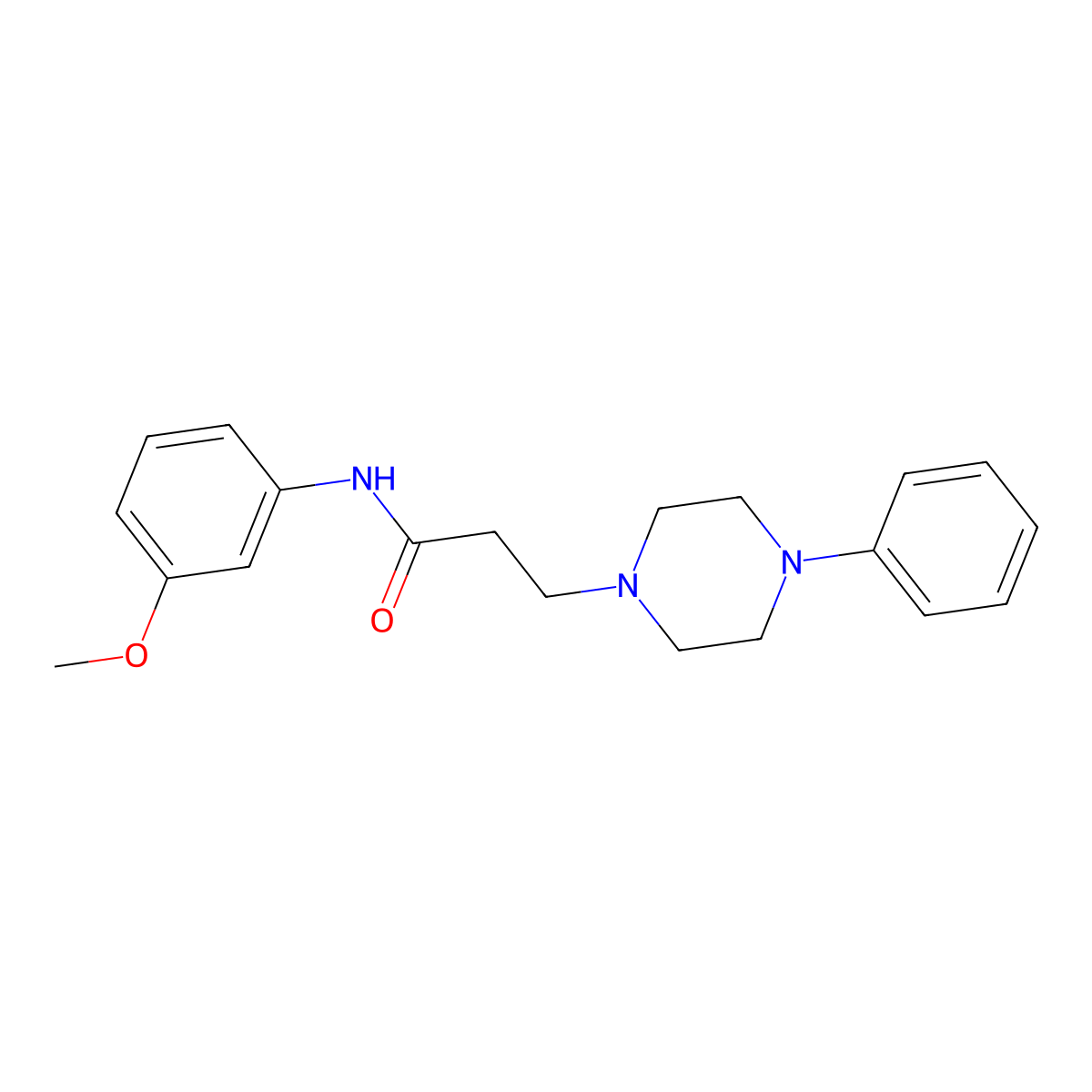 N-(3-methoxyphenyl)-3-(4-phenylpiperazin-1-yl)propanamide molecular structure, CAS 428847-12-5