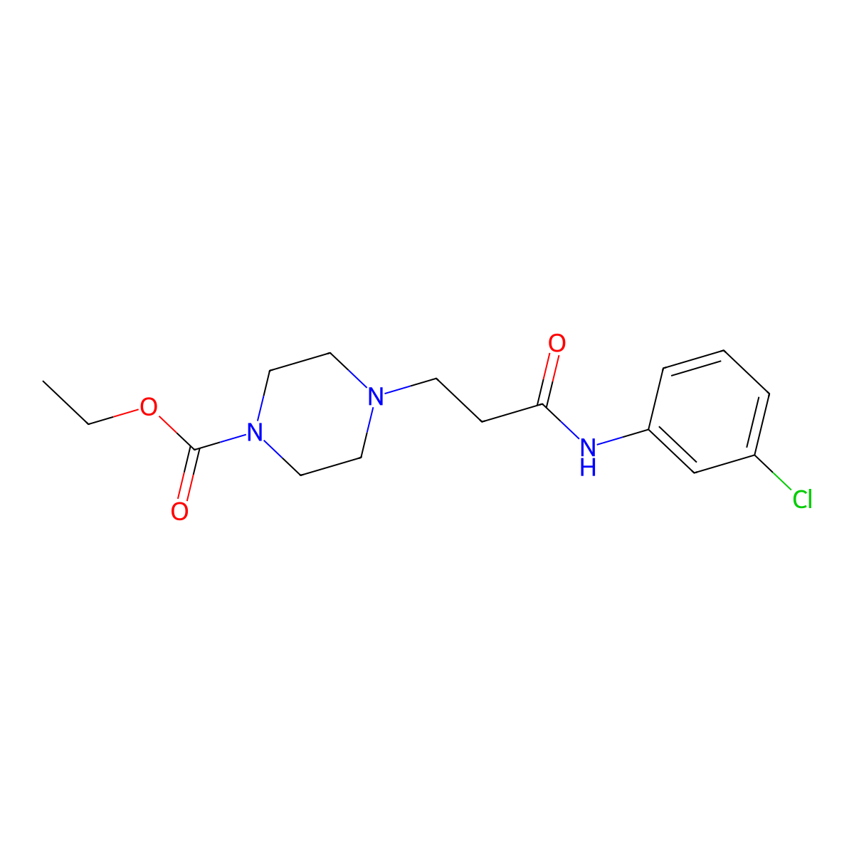 ethyl 4-{2-[N-(3-chlorophenyl)carbamoyl]ethyl}piperazinecarboxylate molecular structure, CAS 428847-25-0