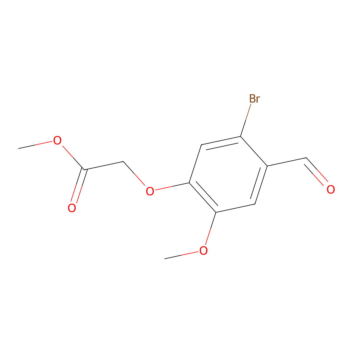 Methyl (5-bromo-4-formyl-2-methoxyphenoxy)acetate molecular structure, CAS 428847-31-8