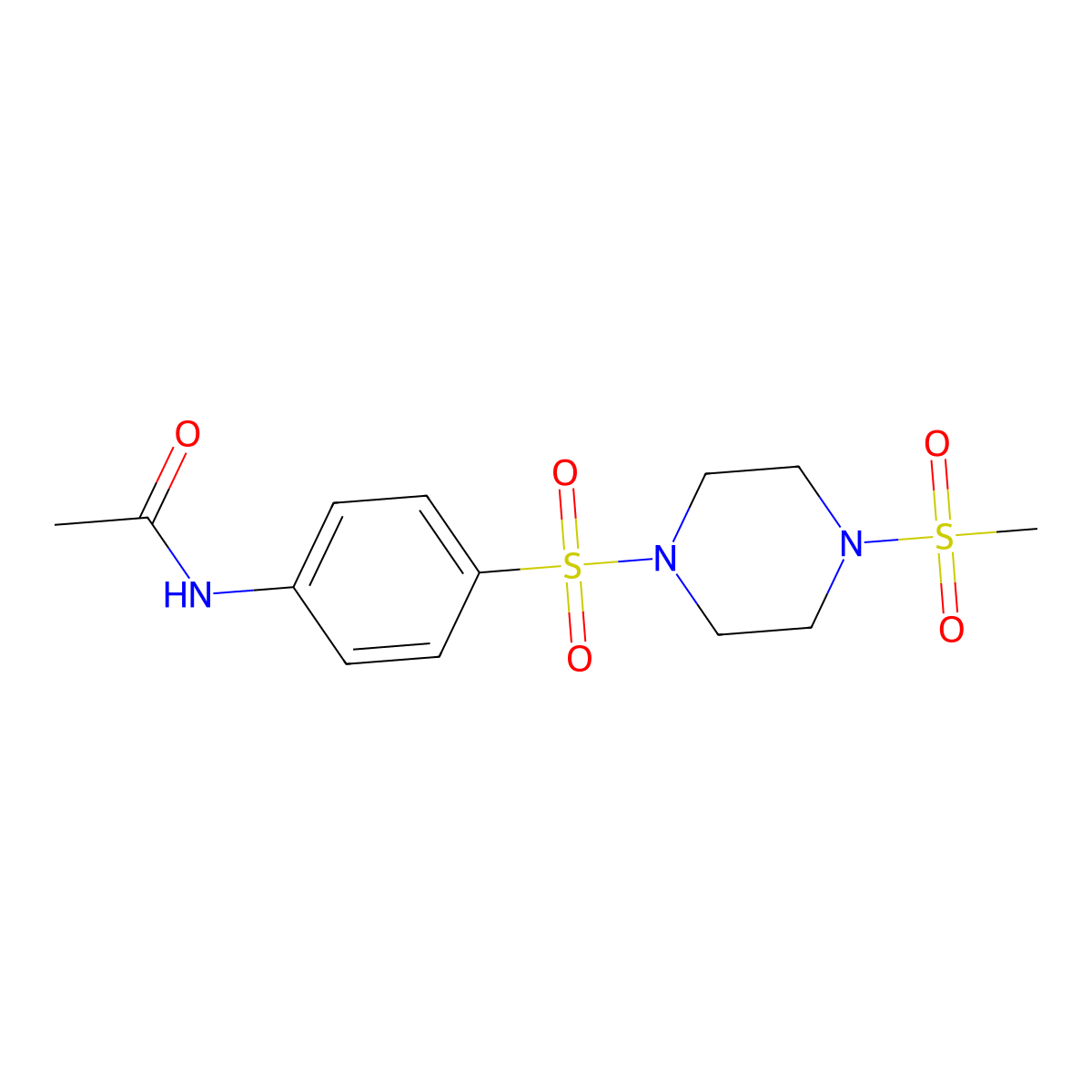 N-[4-(4-methylsulfonylpiperazin-1-yl)sulfonylphenyl]acetamide molecular structure, CAS 428847-38-5