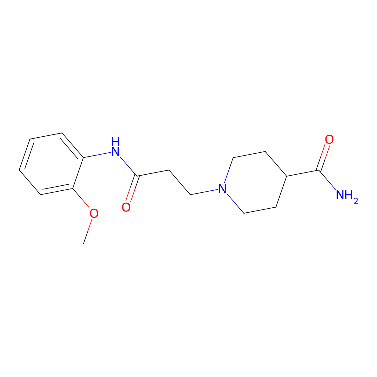 1-[3-(2-Methoxyanilino)-3-oxopropyl]piperidine-4-carboxamide molecular structure, CAS 428847-43-2