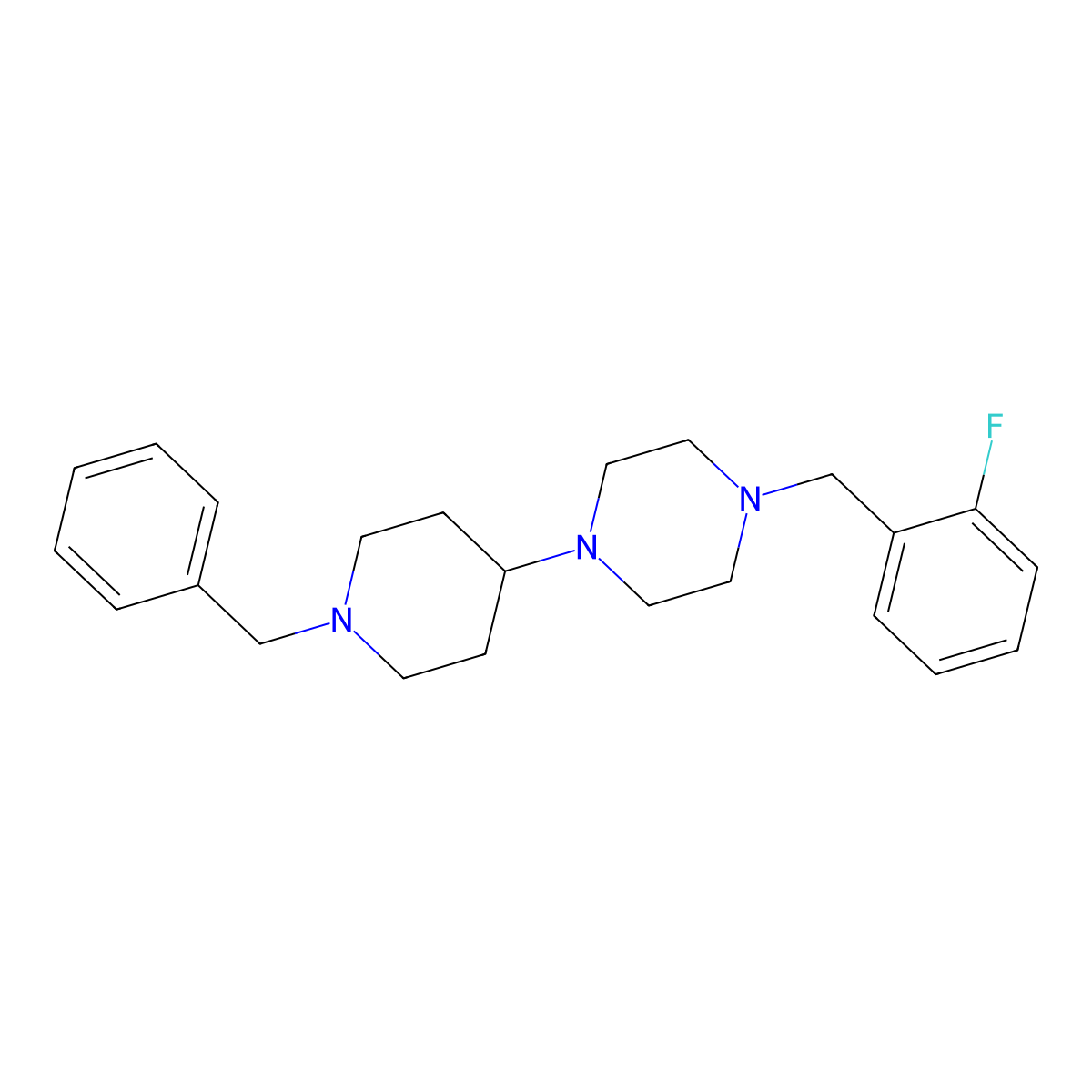 1-(1-Benzylpiperidin-4-yl)-4-[(2-fluorophenyl)methyl]piperazine molecular structure, CAS 428847-46-5