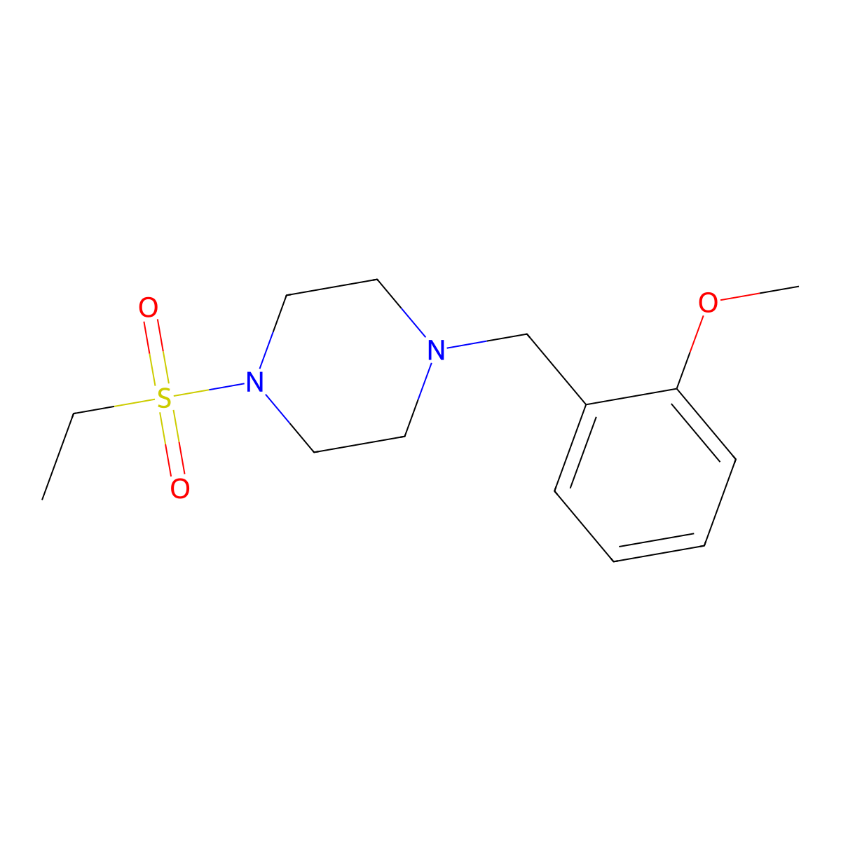 1-(Ethylsulfonyl)-4-(2-methoxybenzyl)piperazine molecular structure, CAS 428847-47-6