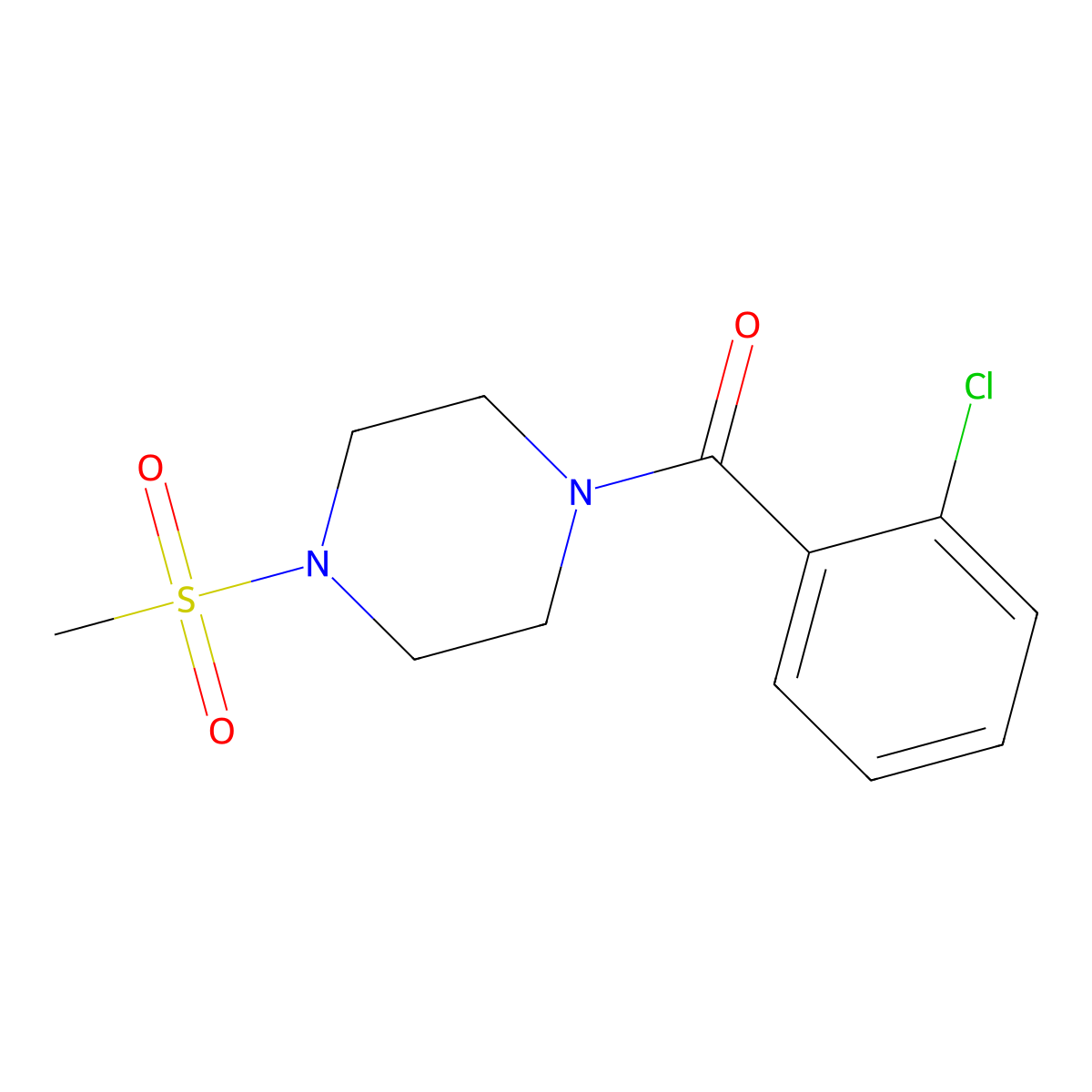 (2-Chlorophenyl)-(4-methylsulfonylpiperazin-1-yl)methanone molecular structure, CAS 428847-54-5