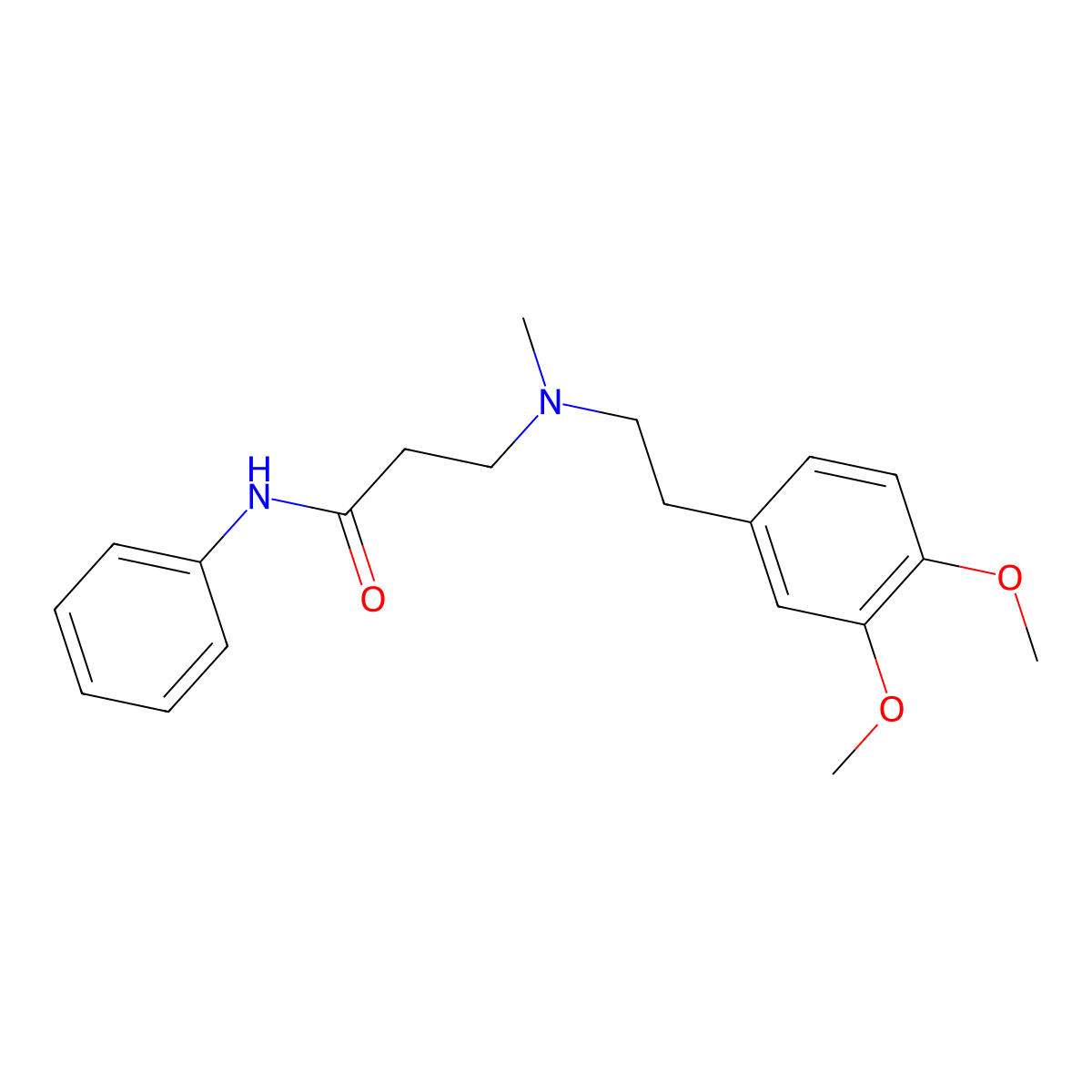3-[2-(3,4-dimethoxyphenyl)ethyl-methylamino]-N-phenylpropanamide molecular structure, CAS 428847-55-6