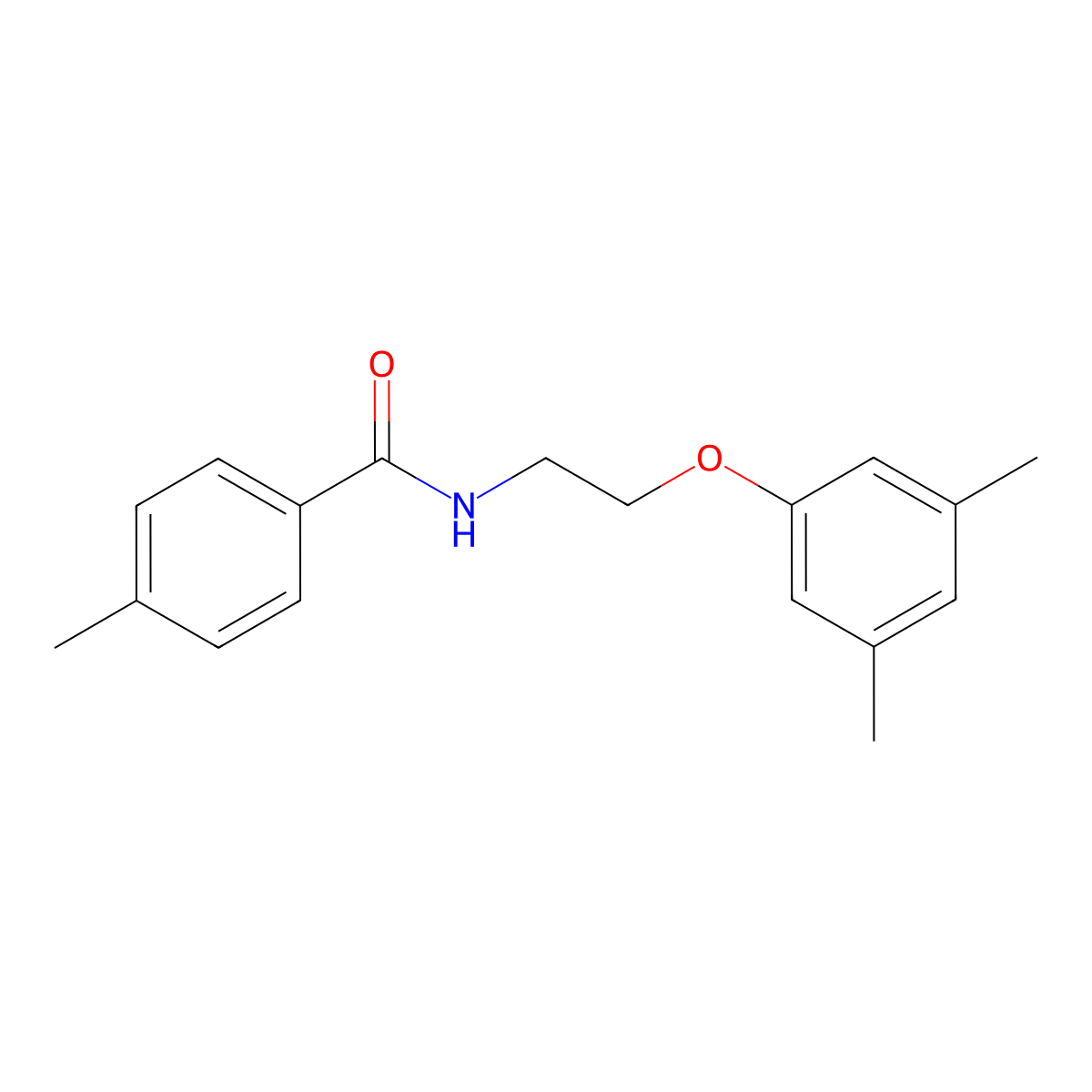 N-[2-(3,5-dimethylphenoxy)ethyl]-4-methylbenzamide molecular structure, CAS 428847-63-6