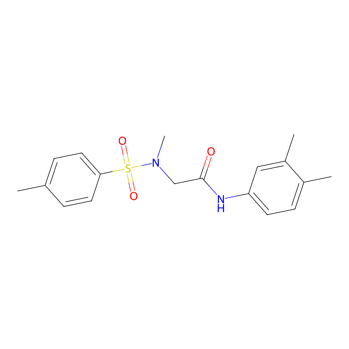 N-(3,4-dimethylphenyl)-2-[methyl-(4-methylphenyl)sulfonylamino]acetamide molecular structure, CAS 428847-65-8