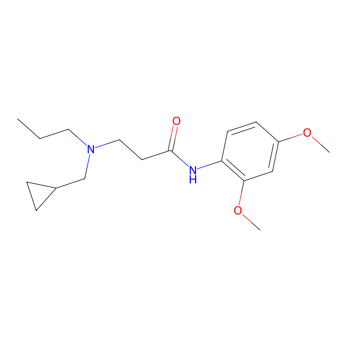 3-[cyclopropylmethyl(propyl)amino]-N-(2,4-dimethoxyphenyl)propanamide molecular structure, CAS 428847-67-0