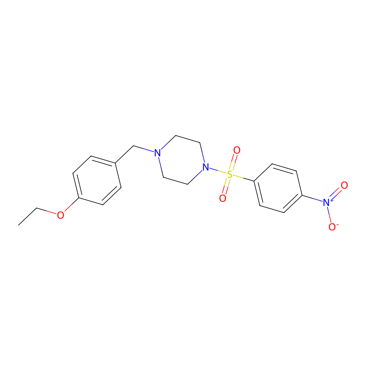 1-[(4-Ethoxyphenyl)methyl]-4-(4-nitrophenyl)sulfonylpiperazine molecular structure, CAS 428847-68-1