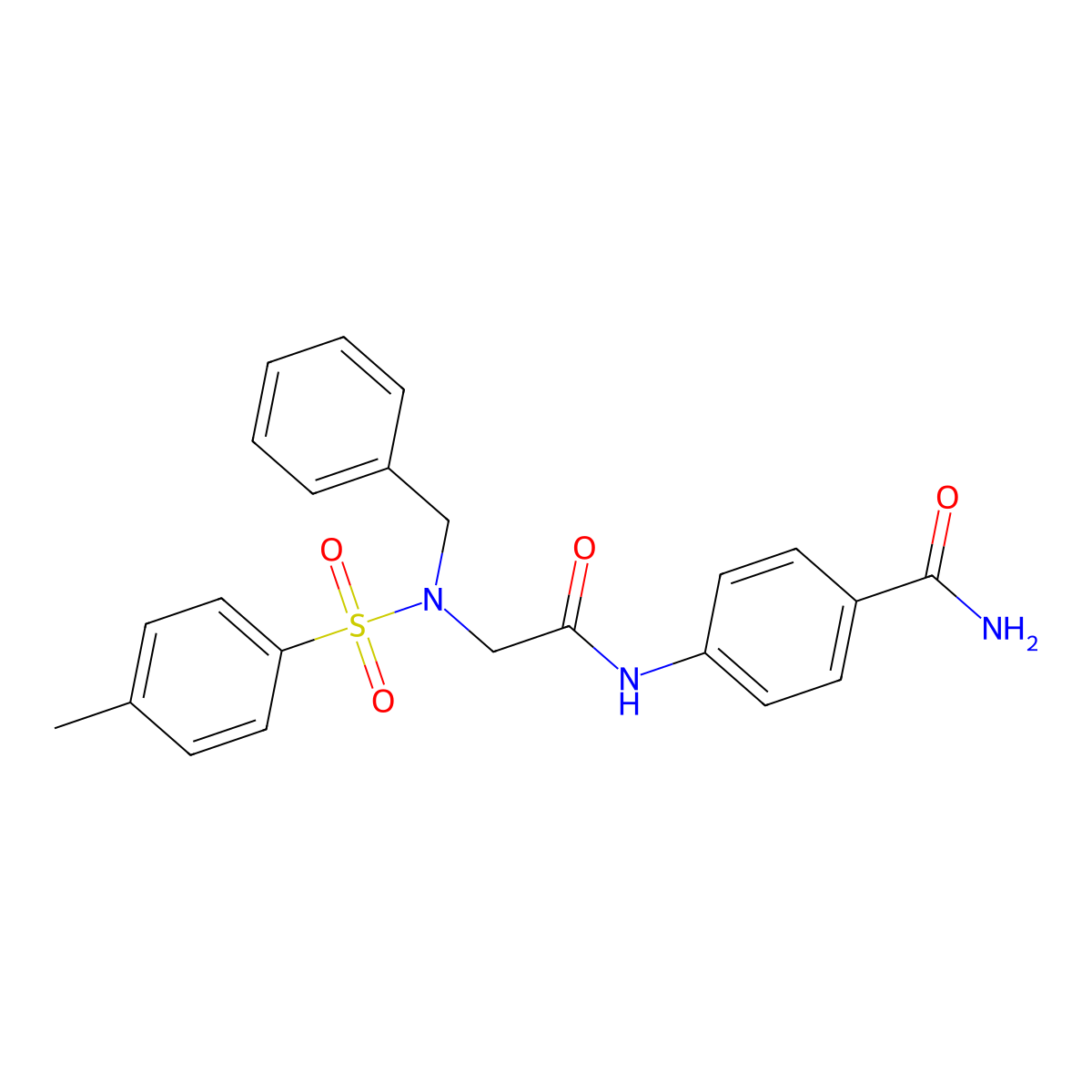 4-({N-benzyl-N-[(4-methylphenyl)sulfonyl]glycyl}amino)benzamide molecular structure, CAS 428847-72-7