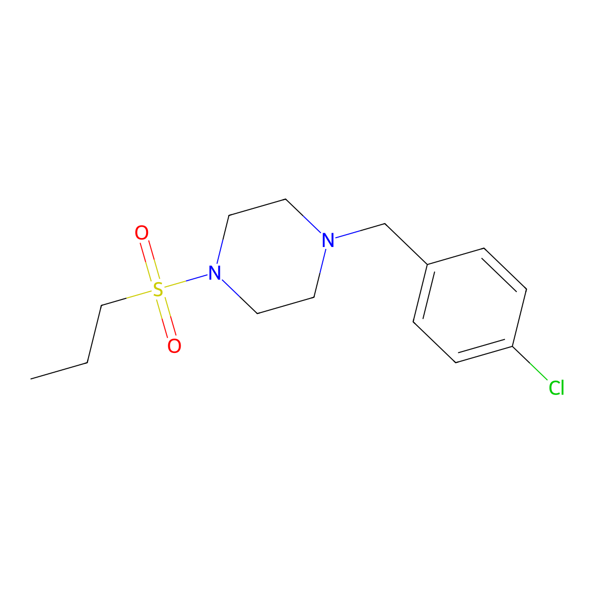 1-(4-Chlorobenzyl)-4-(propylsulfonyl)piperazine molecular structure, CAS 428847-75-0