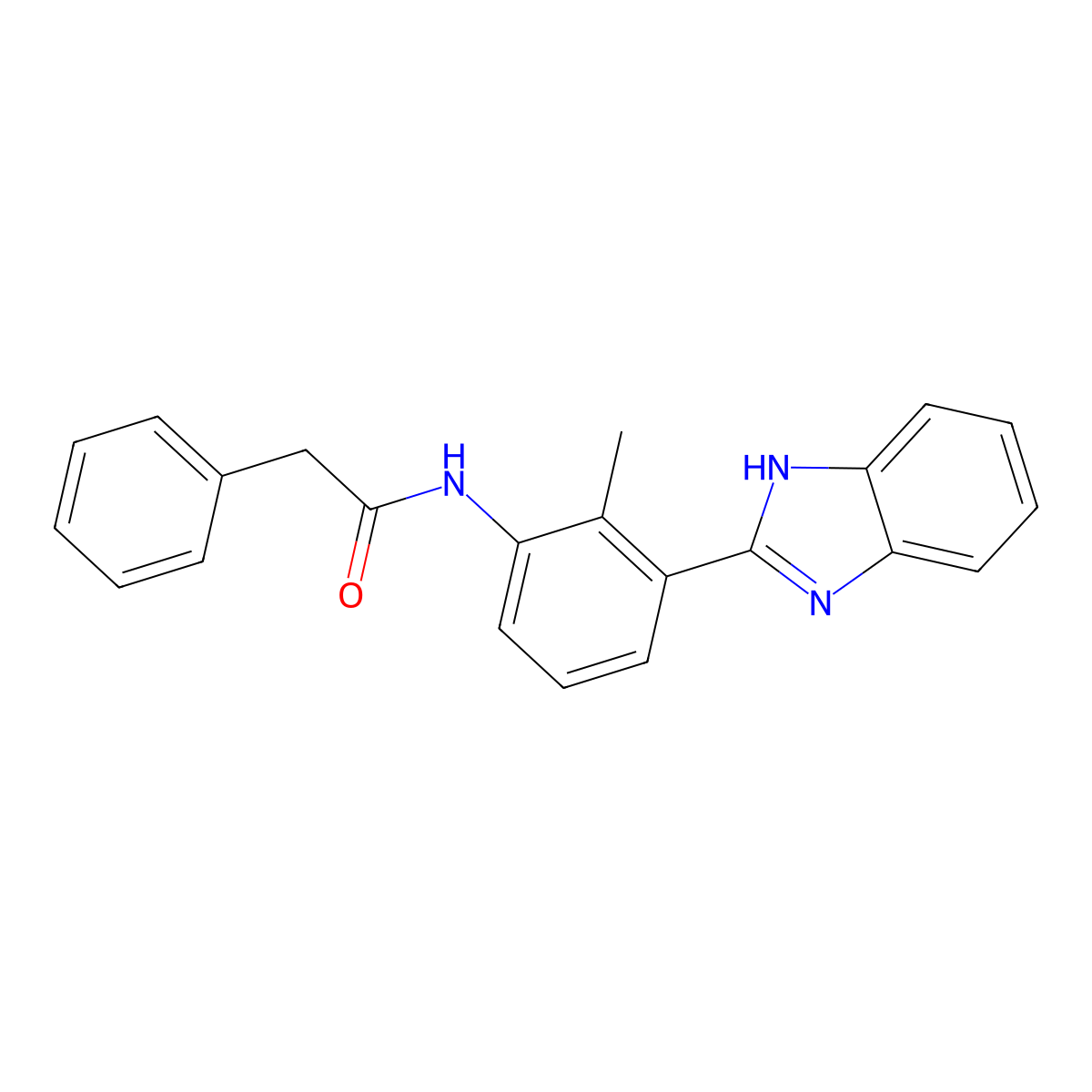 N-[3-(1H-benzimidazol-2-yl)-2-methylphenyl]-2-phenylacetamide molecular structure, CAS 428847-80-7