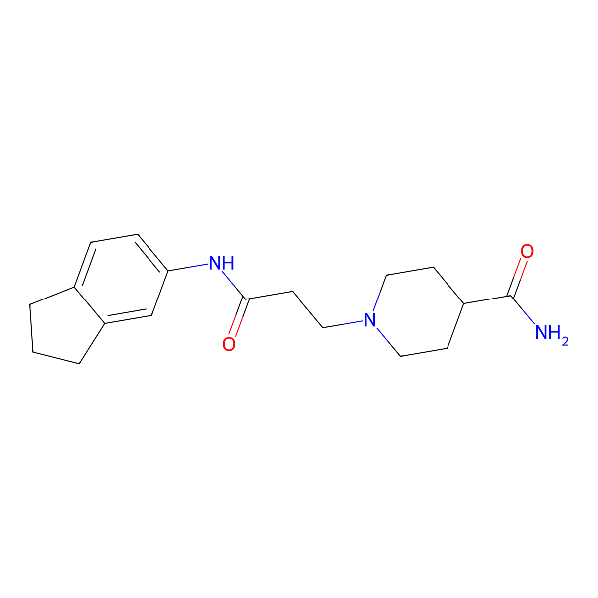 1-[3-(2,3-dihydro-1H-inden-5-ylamino)-3-oxopropyl]piperidine-4-carboxamide molecular structure, CAS 428847-86-3