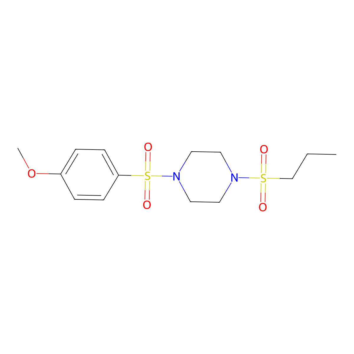 1-[(4-Methoxyphenyl)sulfonyl]-4-(propylsulfonyl)piperazine molecular structure, CAS 428847-88-5