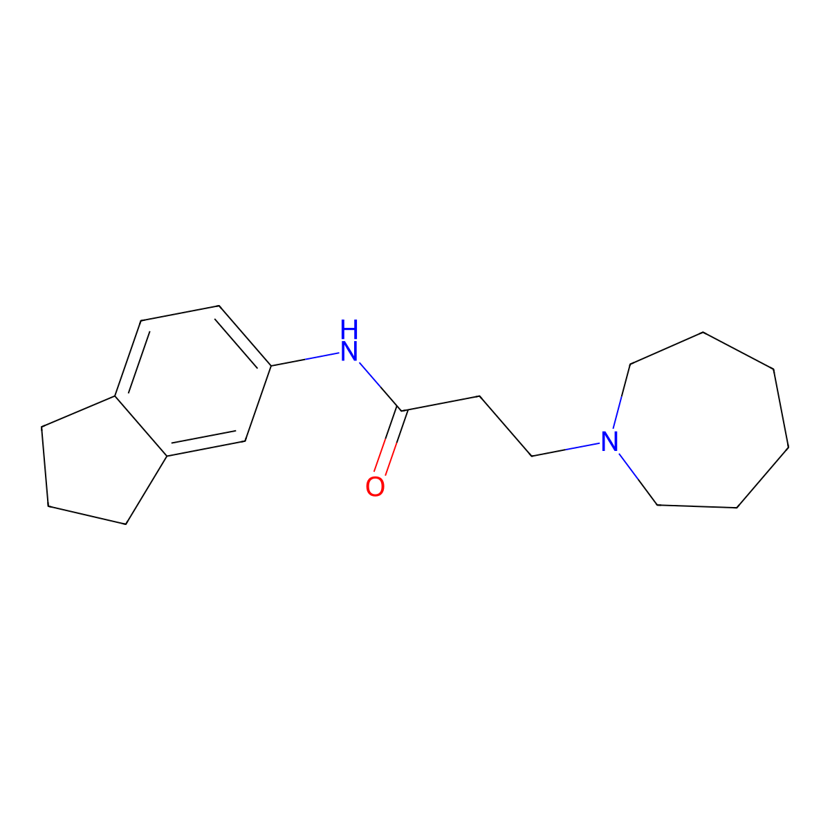 3-(azepan-1-yl)-N-(2,3-dihydro-1H-inden-5-yl)propanamide molecular structure, CAS 428847-93-2