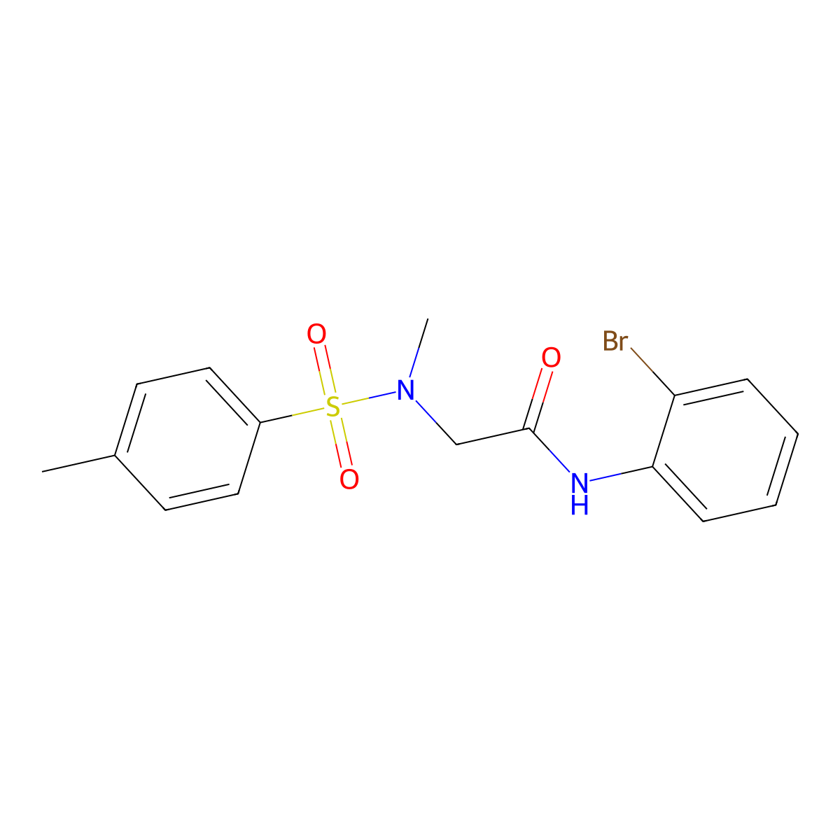 N-(2-bromophenyl)-2-[methyl-(4-methylphenyl)sulfonylamino]acetamide molecular structure, CAS 428847-99-8