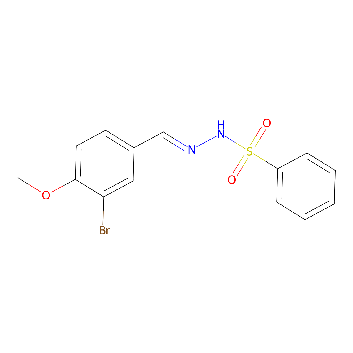 N'-(3-bromo-4-methoxybenzylidene)benzenesulfonohydrazide molecular structure, CAS 428848-01-5