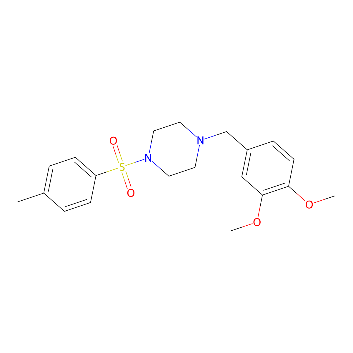 1-(3,4-Dimethoxybenzyl)-4-[(4-methylphenyl)sulfonyl]piperazine molecular structure, CAS 428848-05-9