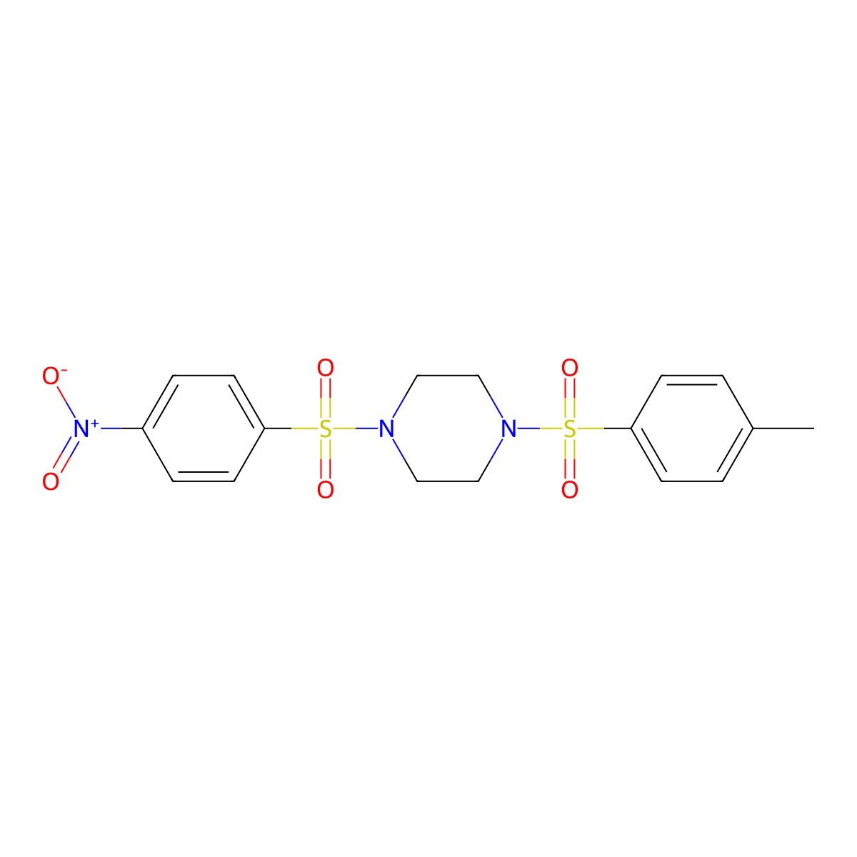 1-(4-Methylphenyl)sulfonyl-4-(4-nitrophenyl)sulfonylpiperazine molecular structure, CAS 428848-07-1