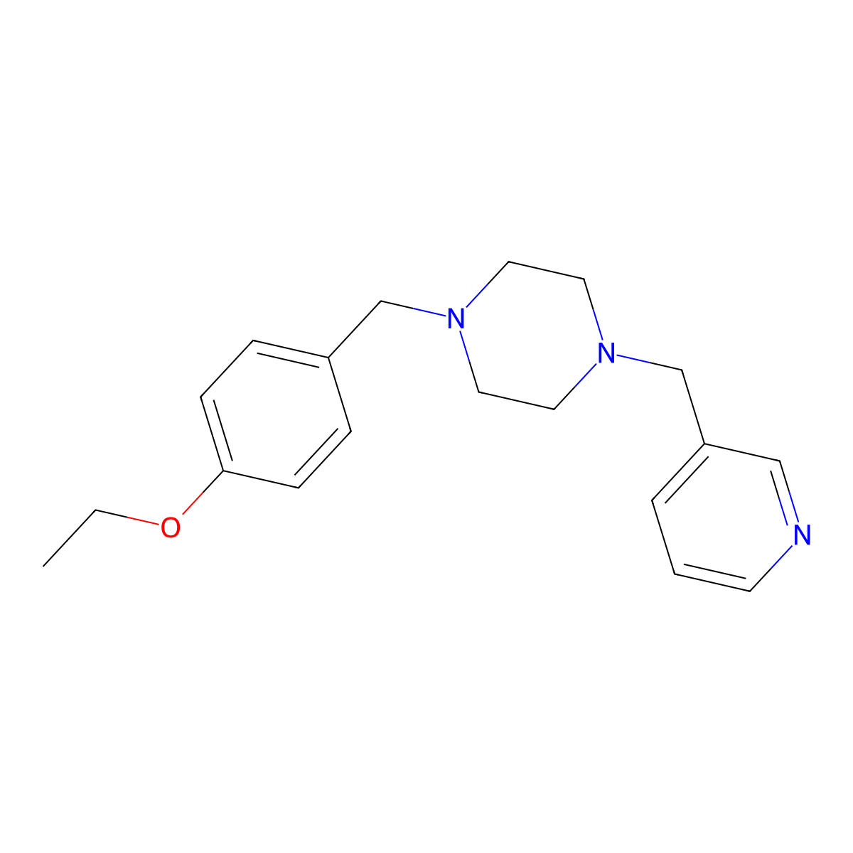 1-[(4-Ethoxyphenyl)methyl]-4-(pyridin-3-ylmethyl)piperazine molecular structure, CAS 428848-24-2