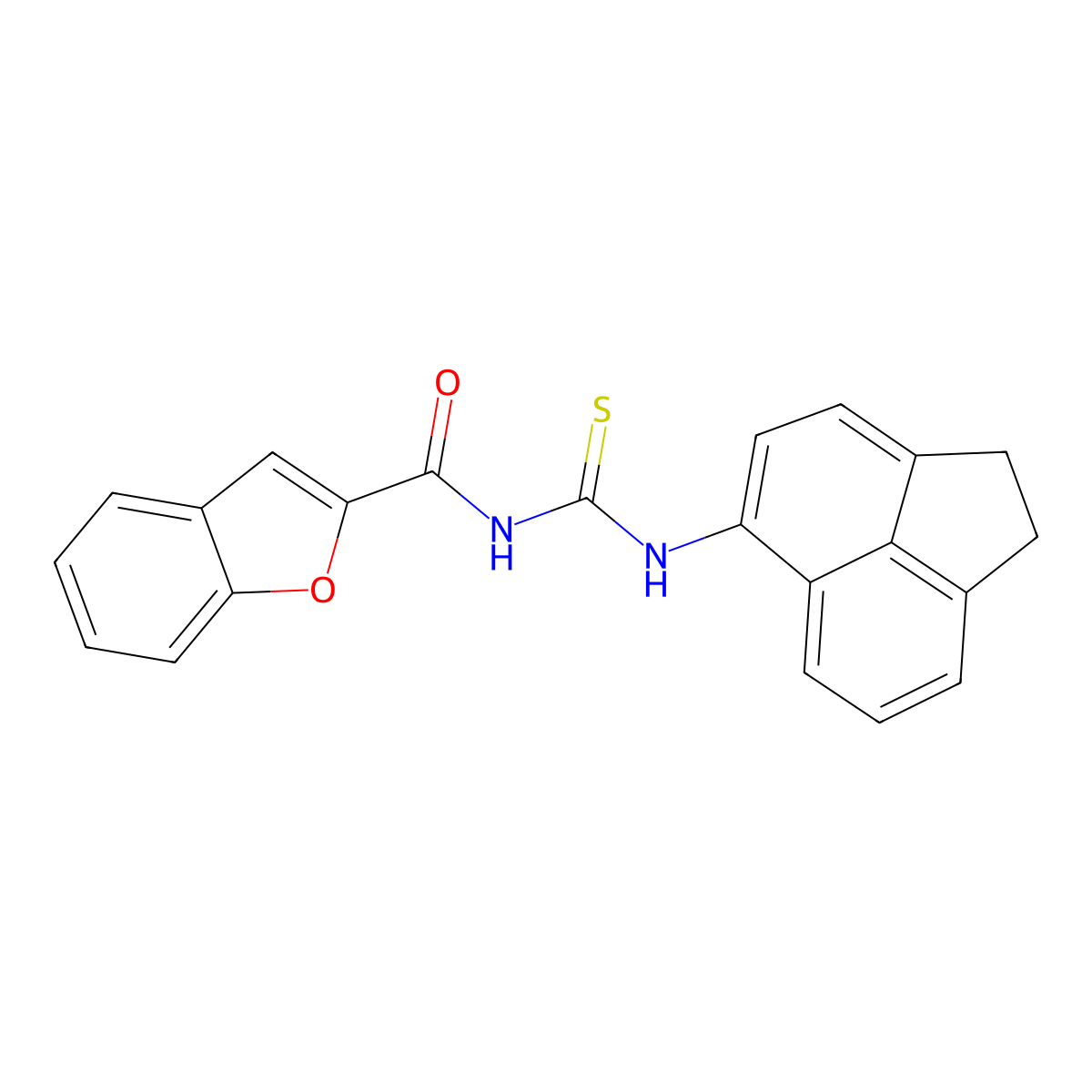 N-(1,2-dihydroacenaphthylen-5-ylcarbamothioyl)-1-benzofuran-2-carboxamide molecular structure, CAS 428848-37-7