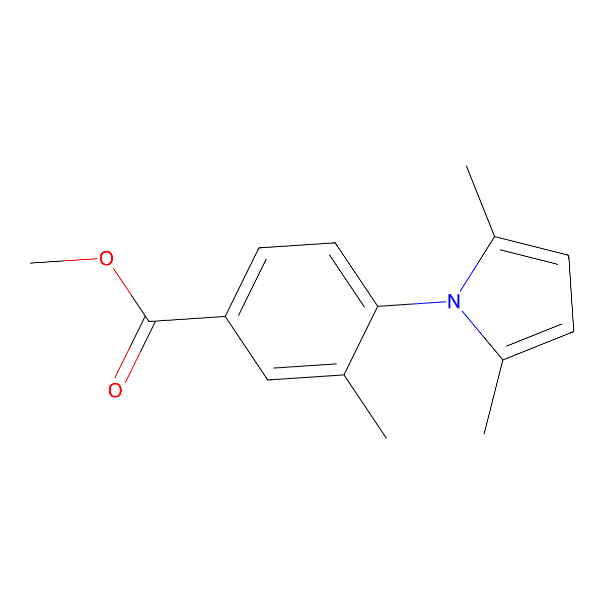 methyl 4-(2,5-dimethyl-1H-pyrrol-1-yl)-3-methylbenzoate molecular structure, CAS 428848-38-8